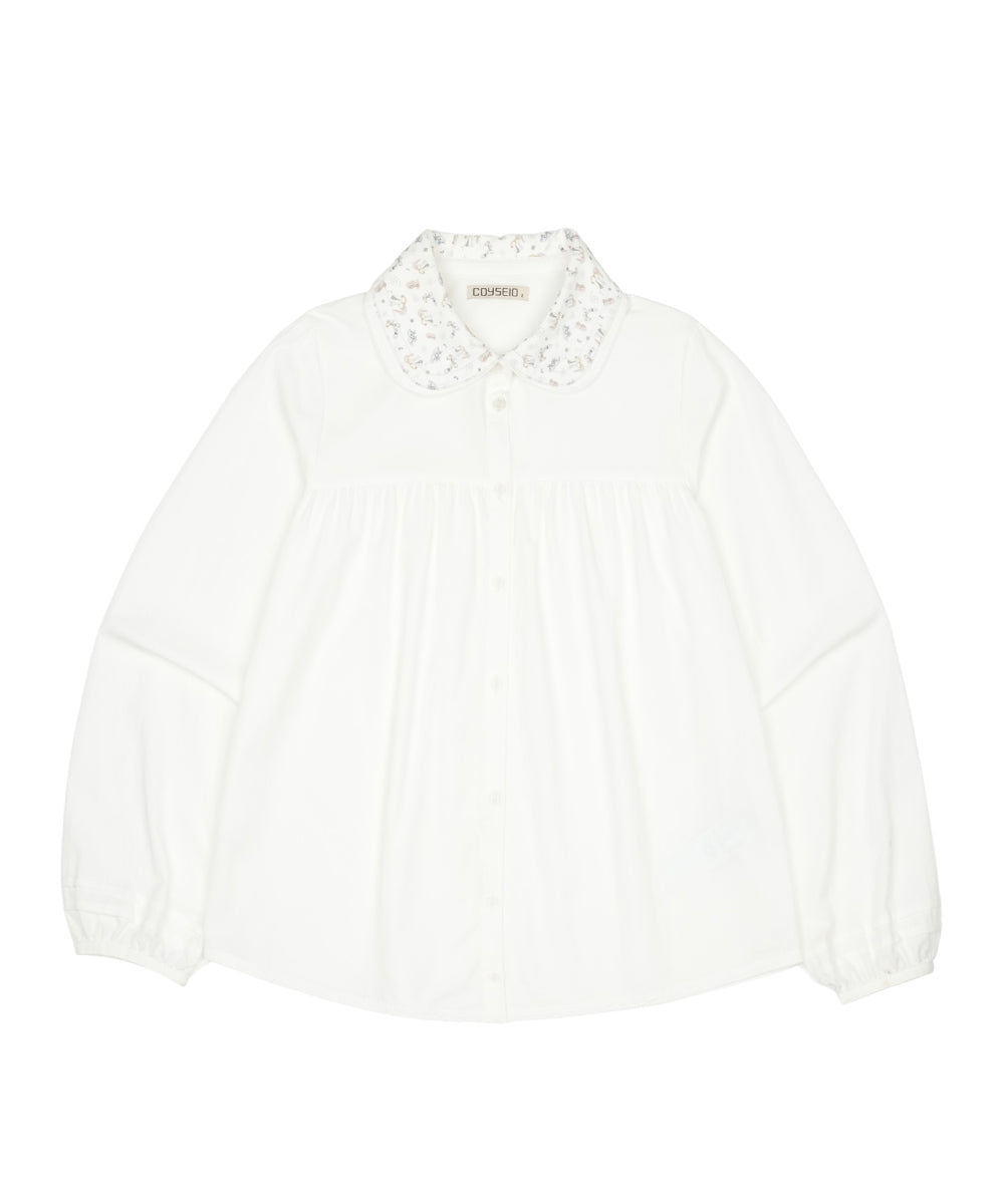 Coyseio - Graphic Round Collar Shirt (White) product image 12 | TRAB K-Fashion Australia