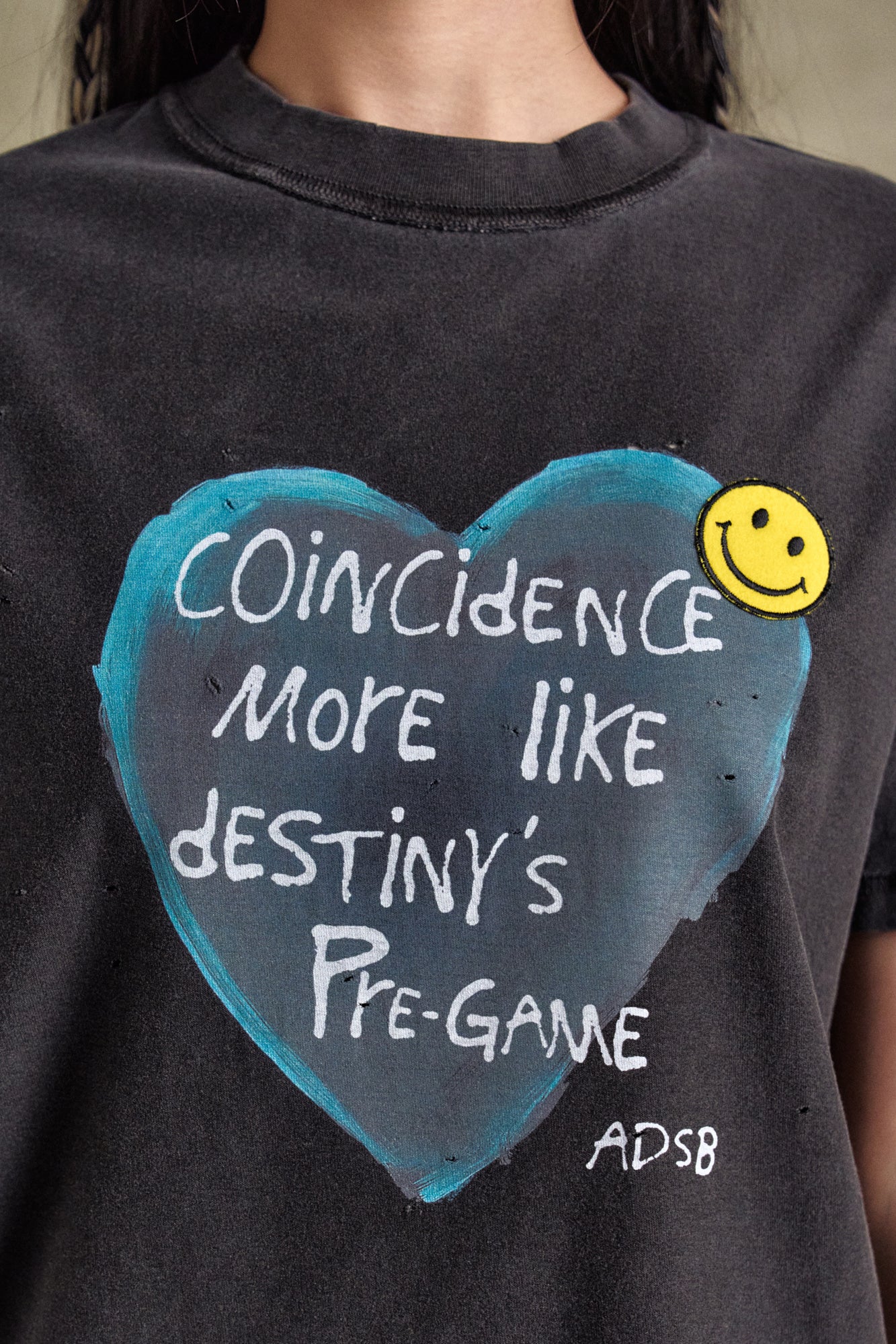 Andersson Bell - Unisex Heart Message T-Shirt (Charcoal) product image 6 | TRAB K-Fashion Australia