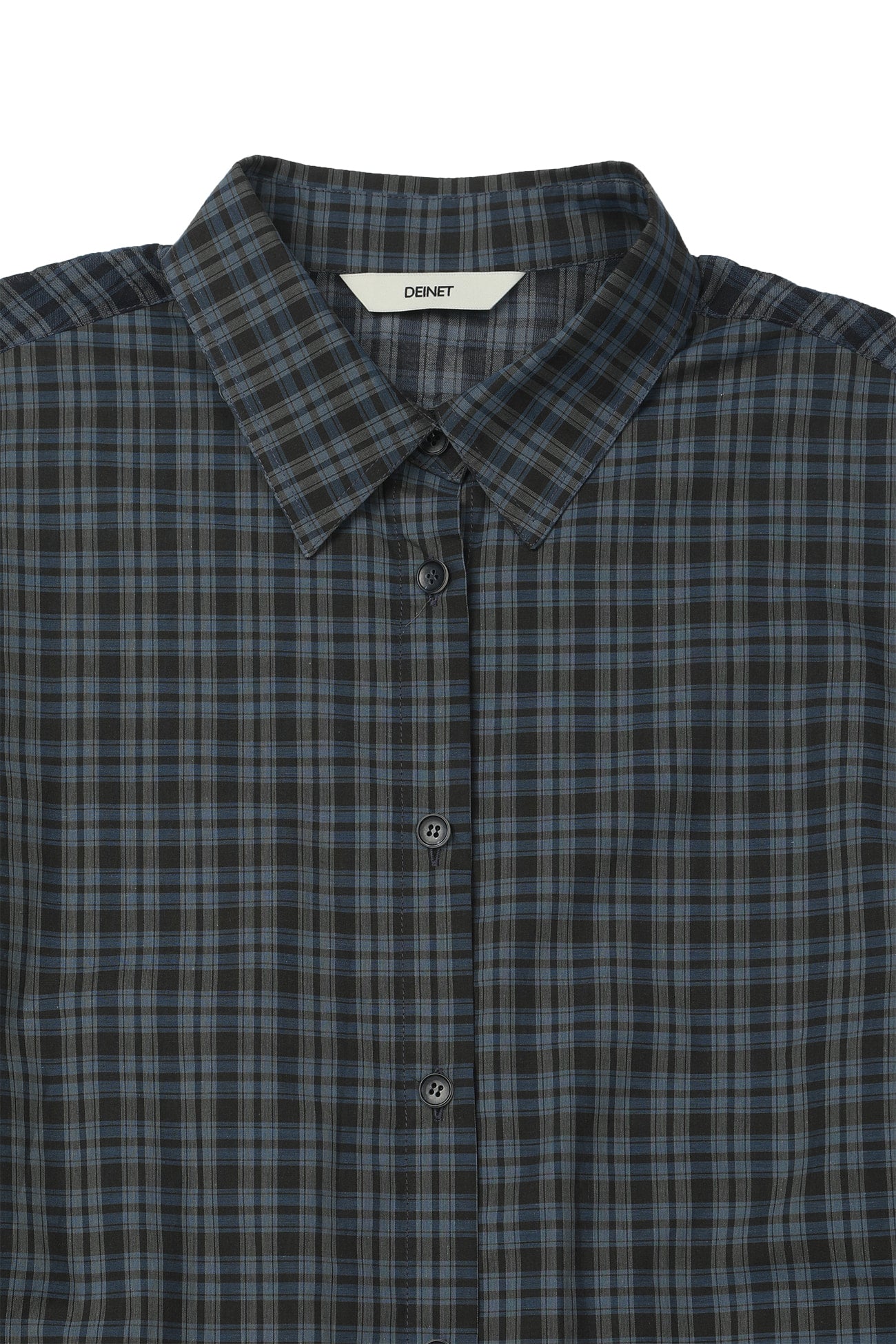Deinet - Checkered Point Overfit Shirt (Navy) product image 10 | TRAB K-Fashion Australia