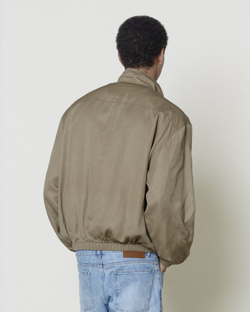 Brownyard - Washed Cupro Stand Collar Blouson (Dark Beige) product image 3 | TRAB K-Fashion Australia