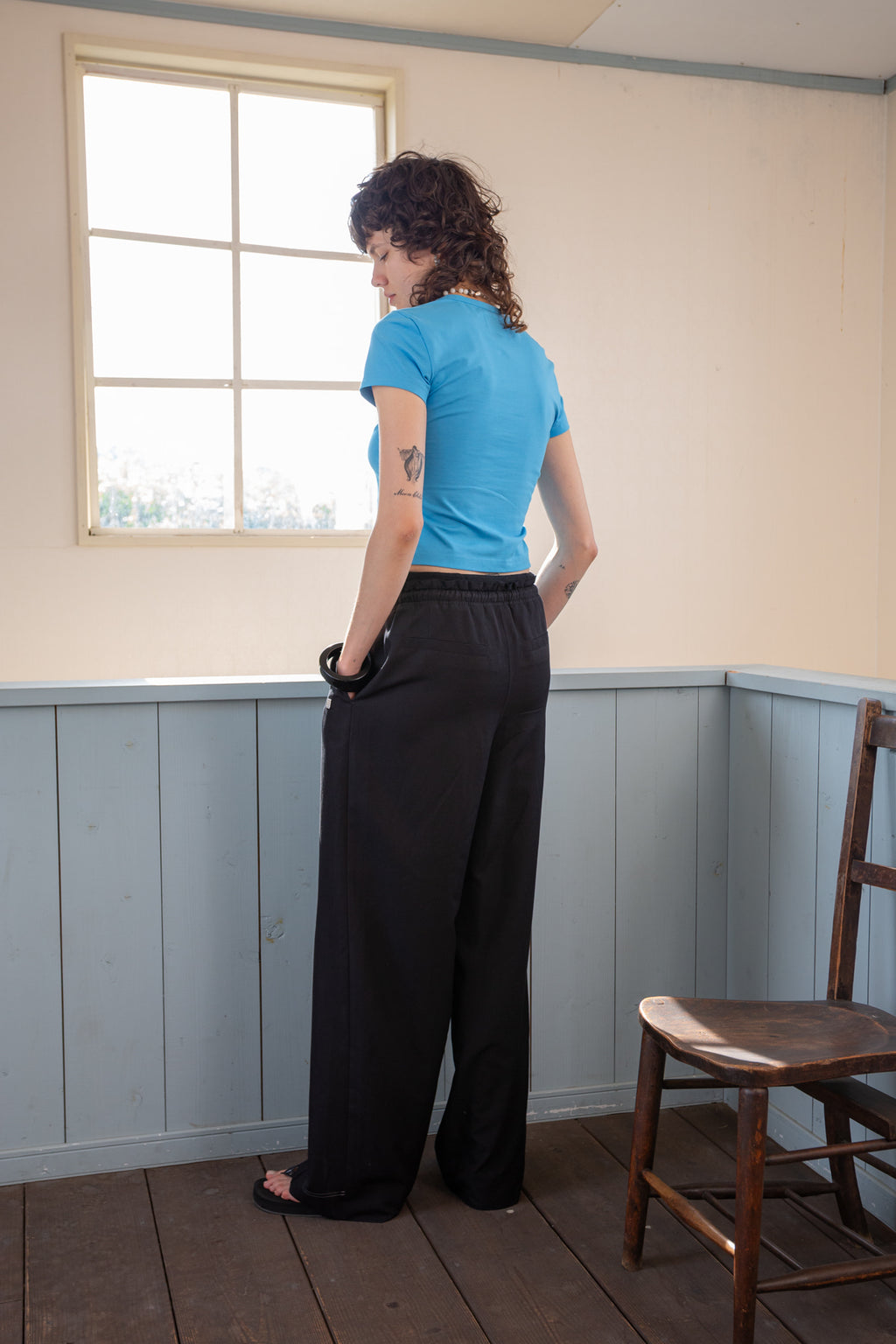 Matin Kim - Slit Button Point Crop Top (Blue) product image 8 | TRAB K-Fashion Australia