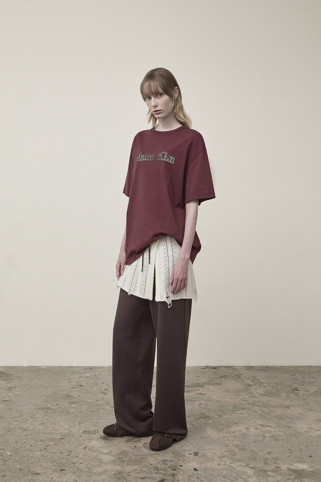 Matin Kim - Vintage Logo Graphic Top (Burgundy) product image 9 | TRAB K-Fashion Australia