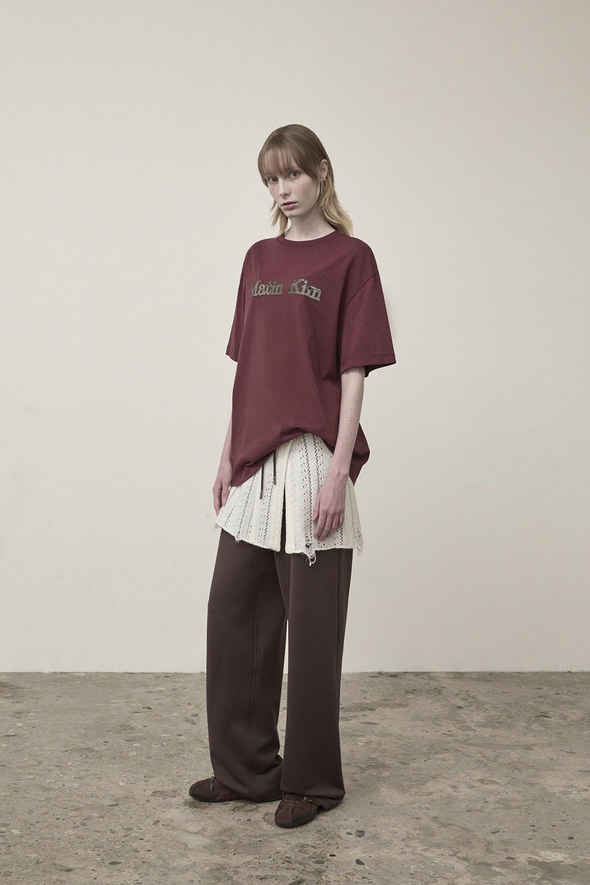 Matin Kim - Vintage Logo Graphic Top (Burgundy) product image 9 | TRAB K-Fashion Australia