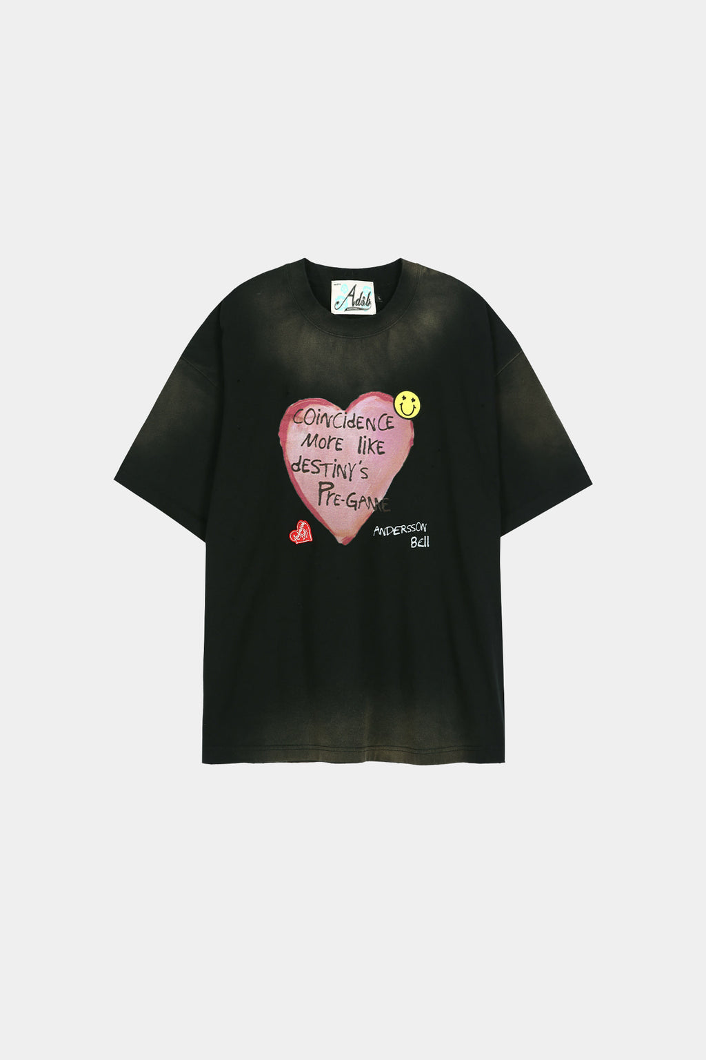 Andersson Bell - (essential) Unisex Spray Washed Heart Message T-Shirt (Essential) product image 11 | TRAB K-Fashion Australia