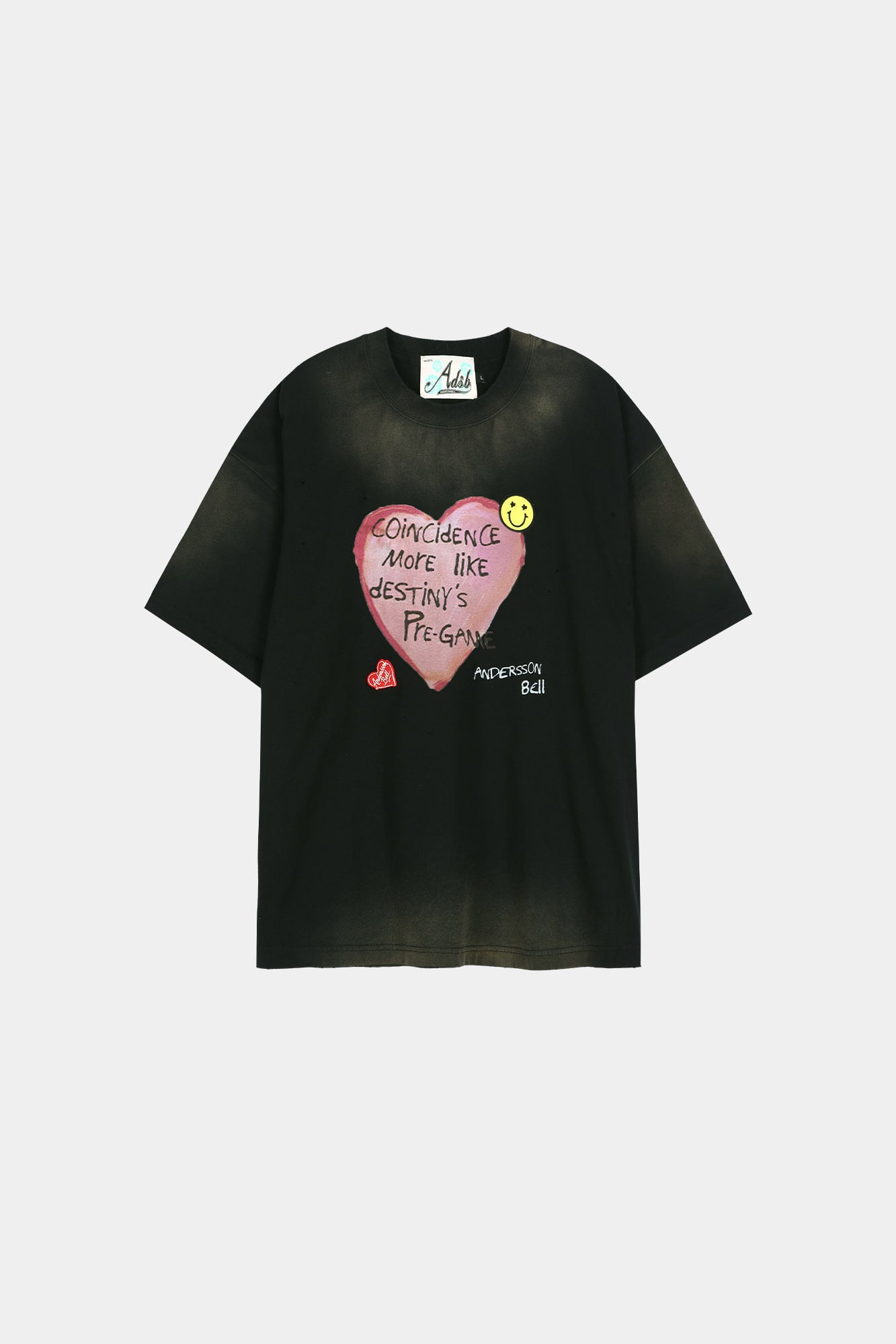 Andersson Bell - (essential) Unisex Spray Washed Heart Message T-Shirt (Essential) product image 11 | TRAB K-Fashion Australia