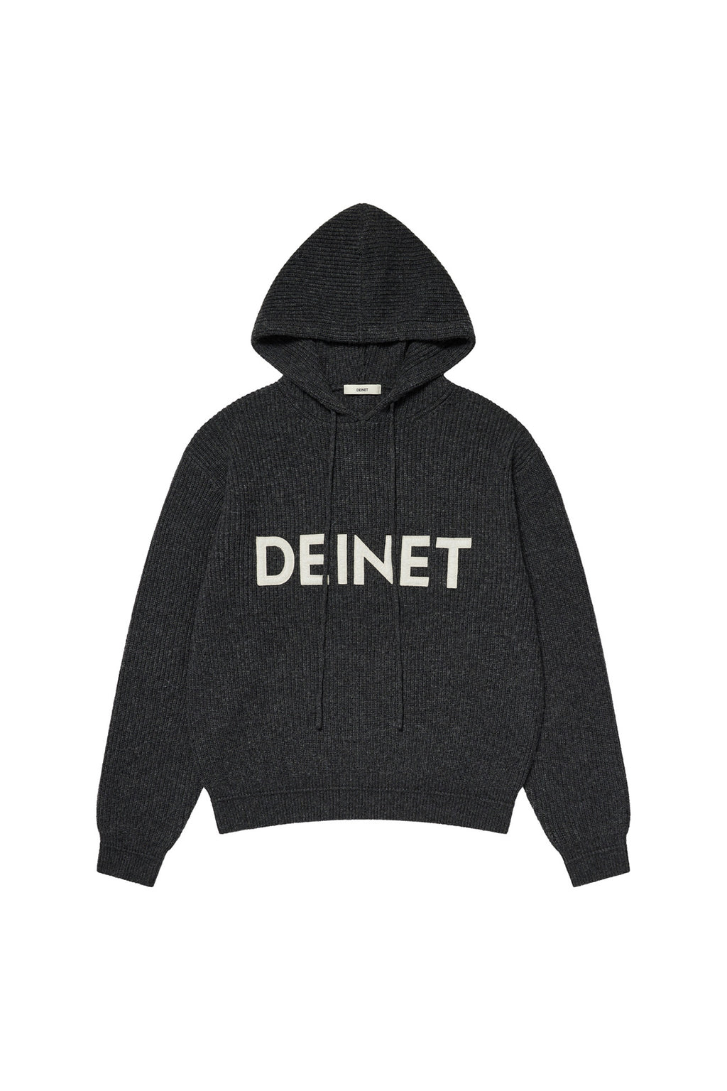 Deinet - Basic Logo Knit Hoodie (Charcoal) product image 7 | TRAB K-Fashion Australia