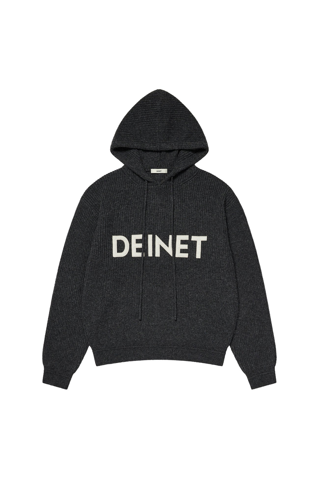 Deinet - Basic Logo Knit Hoodie (Charcoal) product image 7 | TRAB K-Fashion Australia