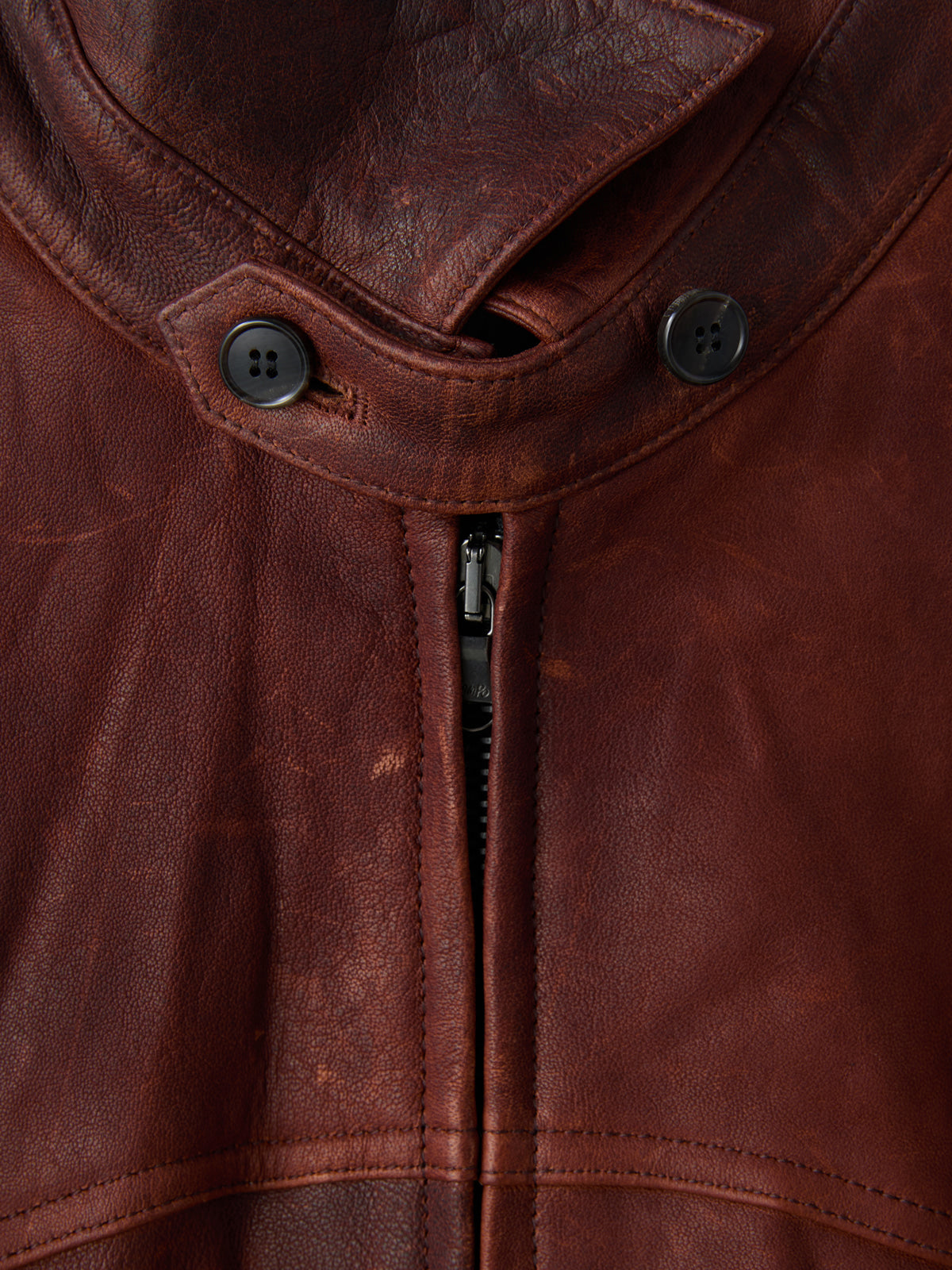 Recto - Vintage Effect Leather Jumper (Red Brown) product image 7 | TRAB K-Fashion Australia