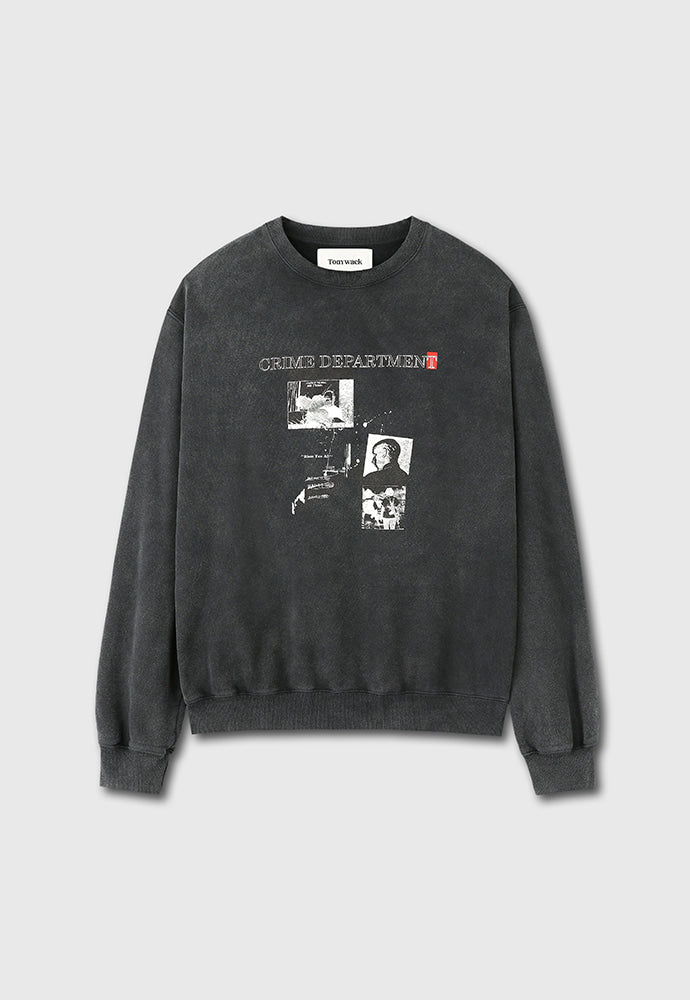 Tonywack - Crime Dept. Garment-Dyeing Sweatshirt (Faded Charcoal) product image 7 | TRAB K-Fashion Australia