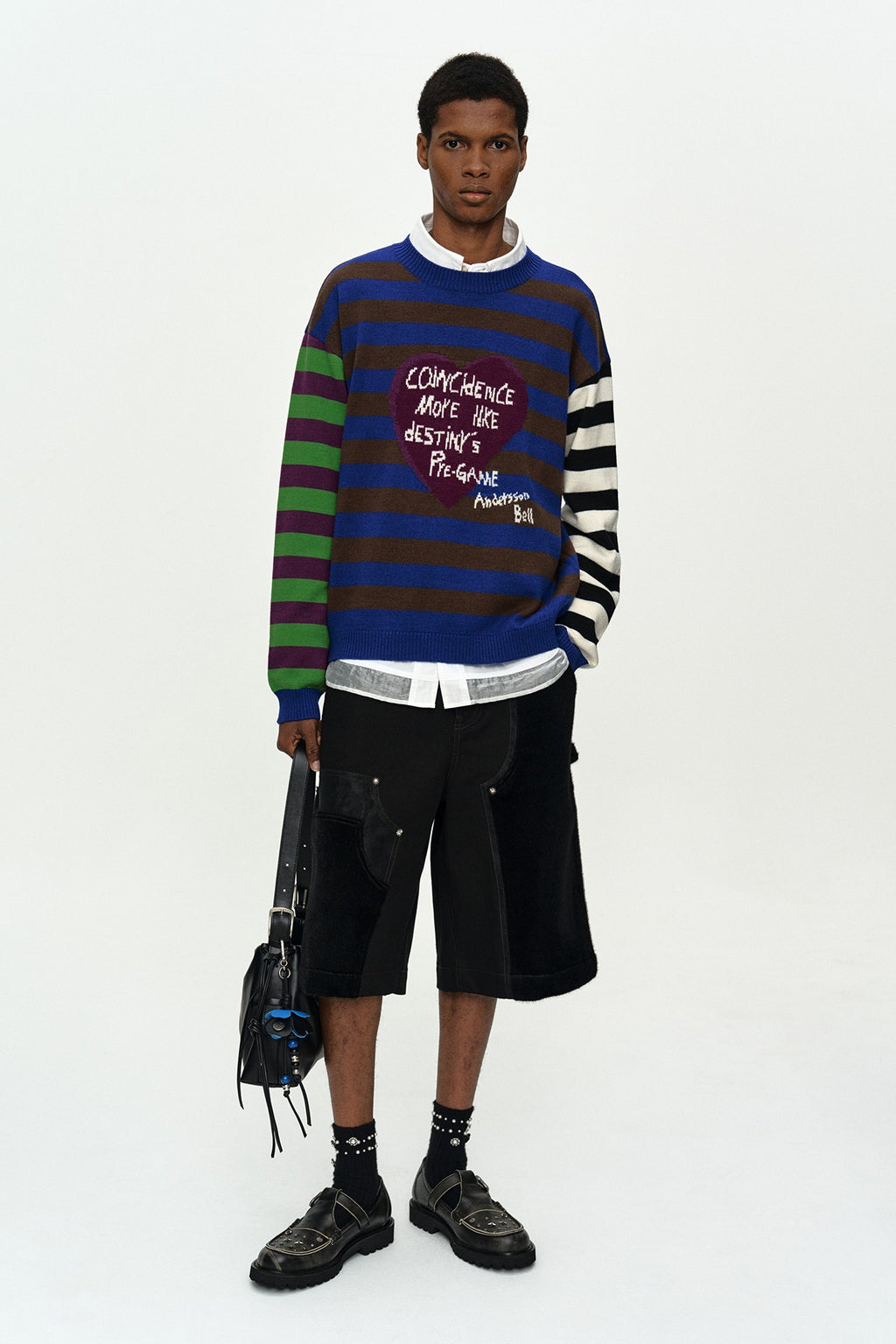 Andersson Bell - Boy's Heart Message Crew-Neck Sweater (Blue/Green) product image 1 | TRAB K-Fashion Australia