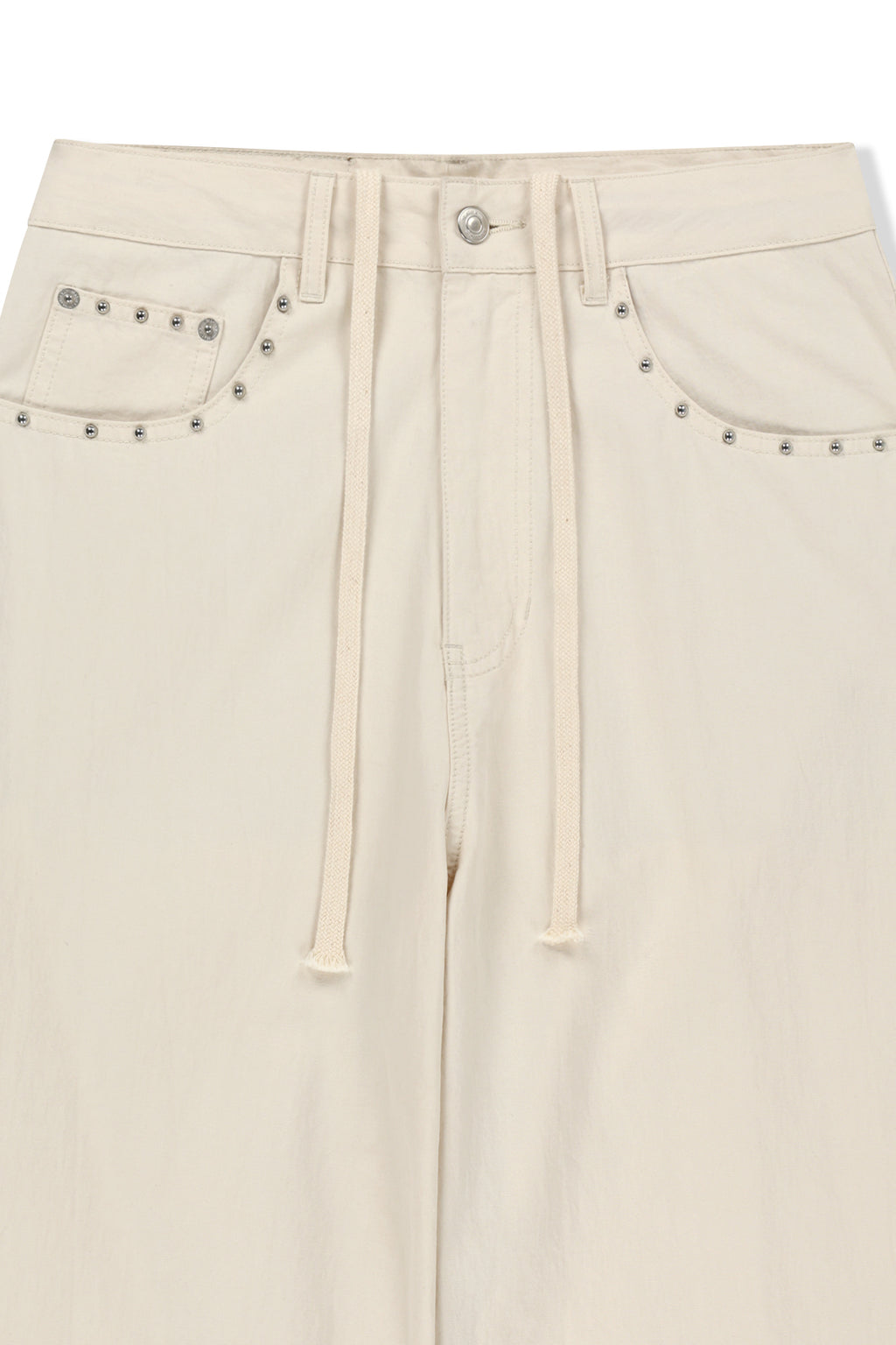 Matin Kim - Stud Point Color Denim Pants (Cream) product image 4 | TRAB K-Fashion Australia