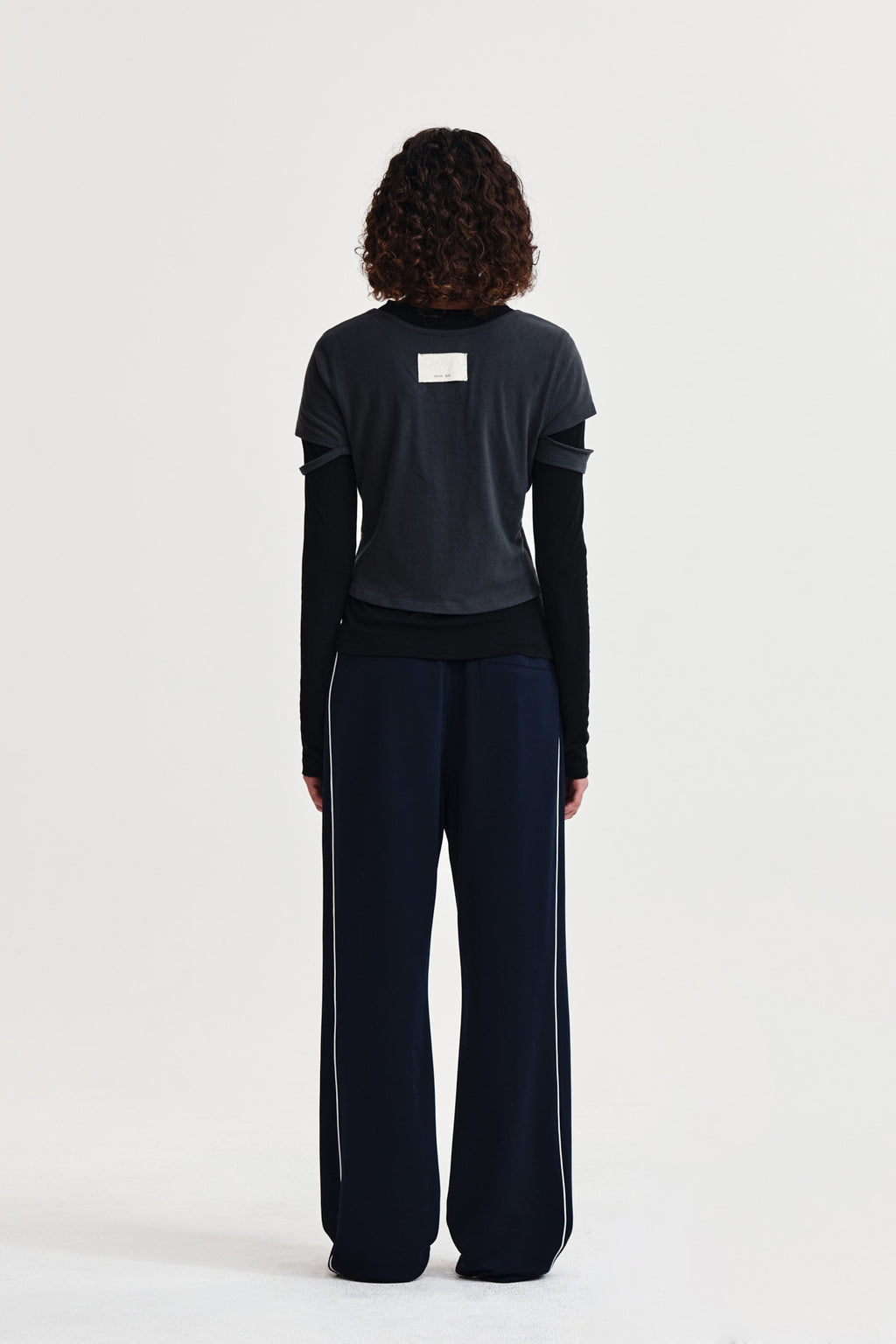 Matin Kim - Layered Point Slim Top (Charcoal) product image 7 | TRAB K-Fashion Australia