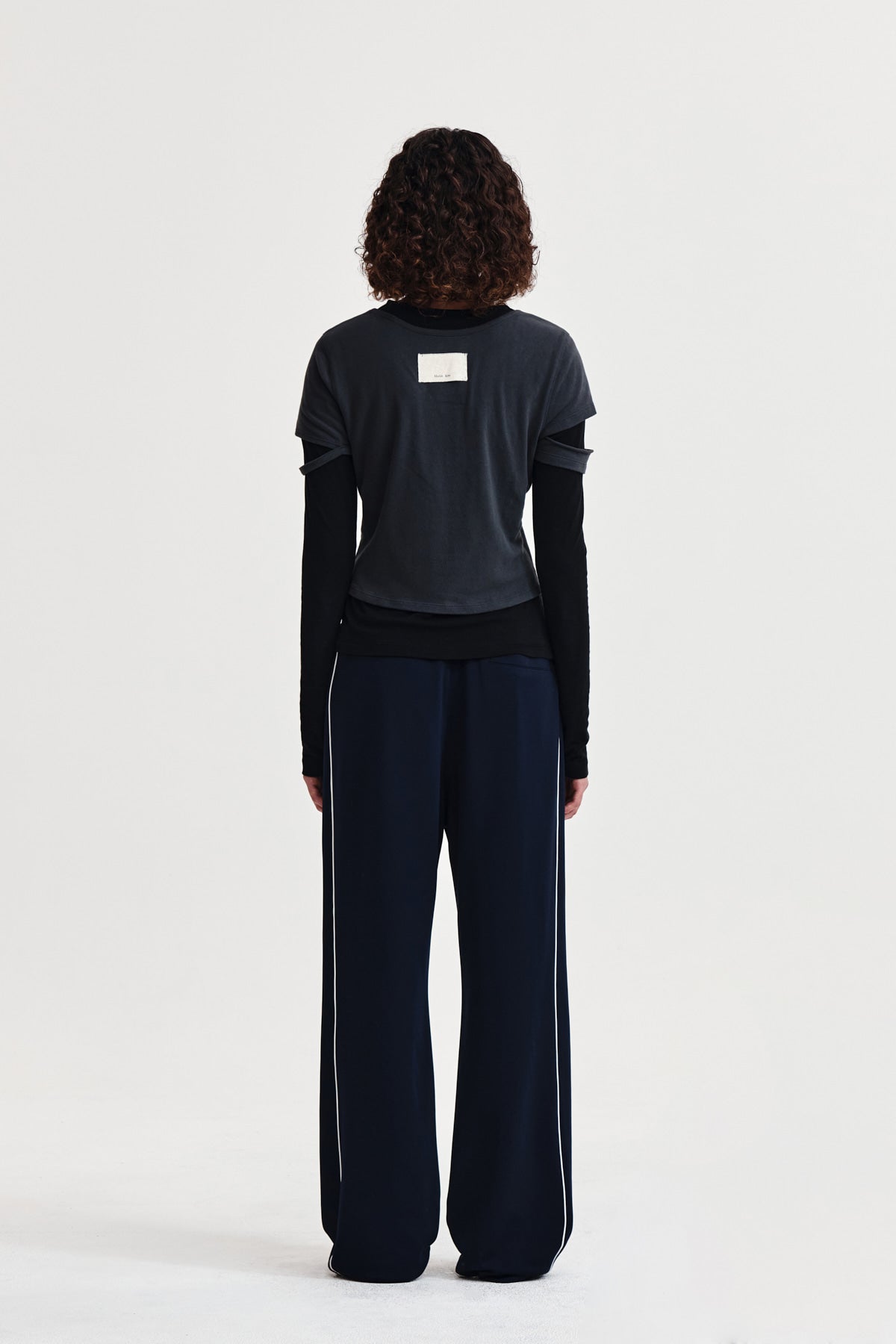 Matin Kim - Layered Point Slim Top (Charcoal) product image 7 | TRAB K-Fashion Australia