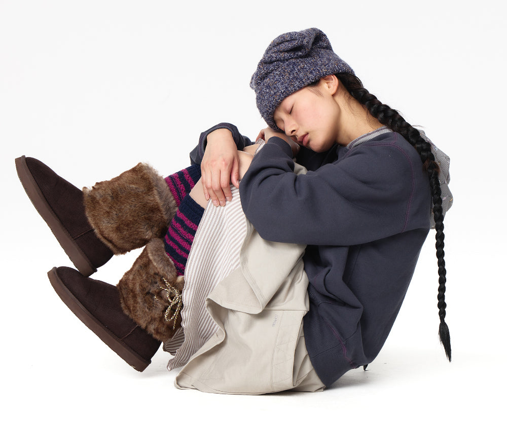 Coyseio - Reversible Wide Cat Beanie (Purple) product image 2 | TRAB K-Fashion Australia