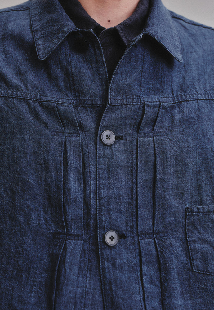 Art if acts - Linen Trucker Jacket (Indigo) product image 4 | TRAB K-Fashion Australia