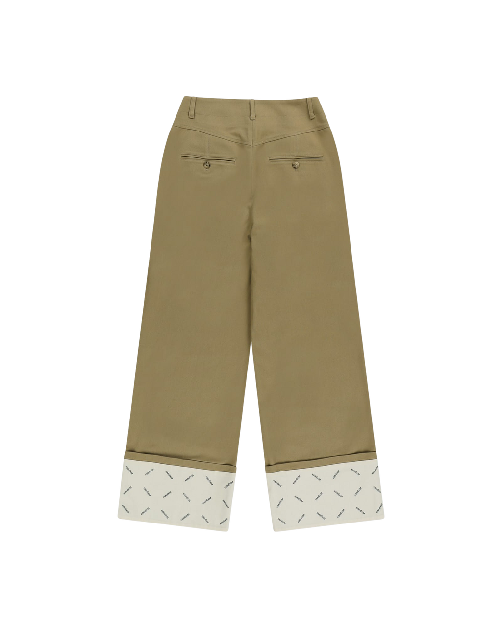 Kimhe Kim - Bicolor Logo Printed Rolled Up Pants (Beige) product image 8 | TRAB K-Fashion Australia