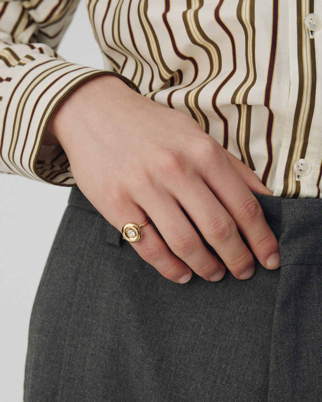 Numbering - Oval Solitaire Pinky Ring #3601 product image 3 | TRAB K-Fashion Australia