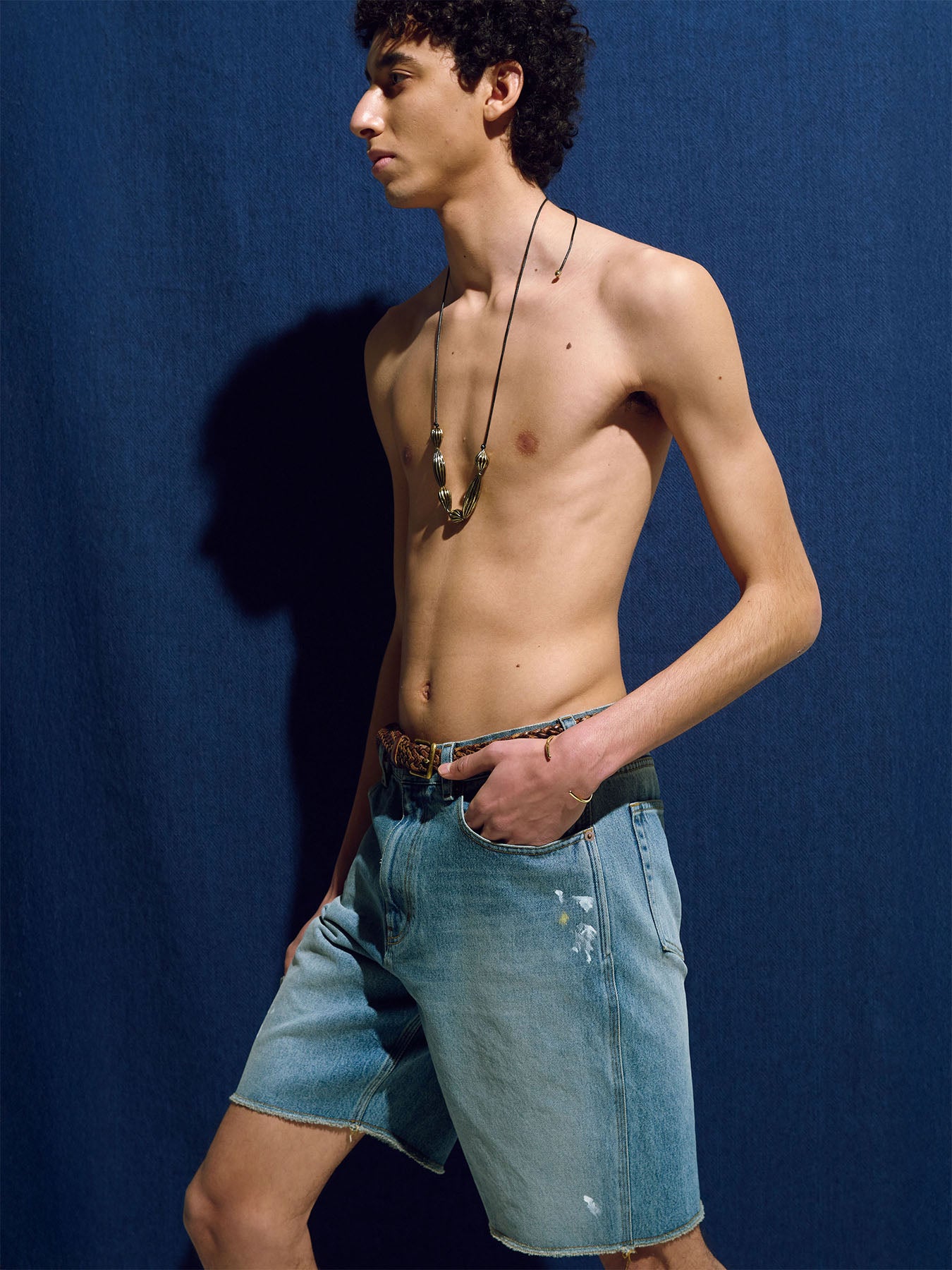 Tonywack - Hand-Painted Raw Hem Denim Shorts (Vintage Blue) product image 10 | TRAB K-Fashion Australia