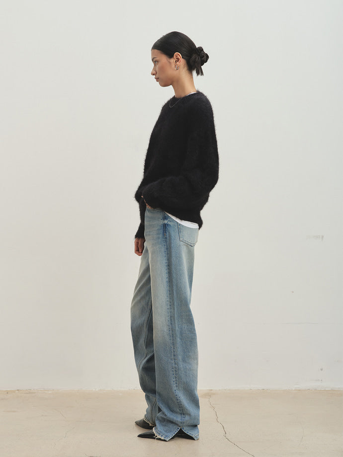 Tonywack - Faux Fur Crew-Neck Top (Black) product image 4 | TRAB K-Fashion Australia