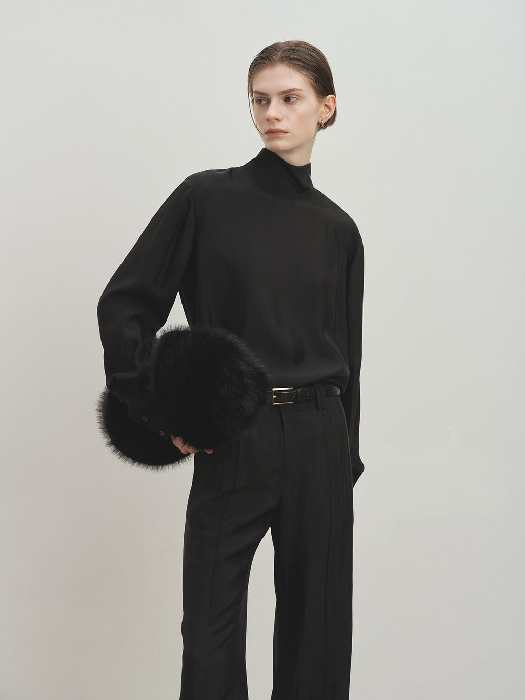 Tonywack - Liquid Oversized High Neck Top (Black) product image 4 | TRAB K-Fashion Australia