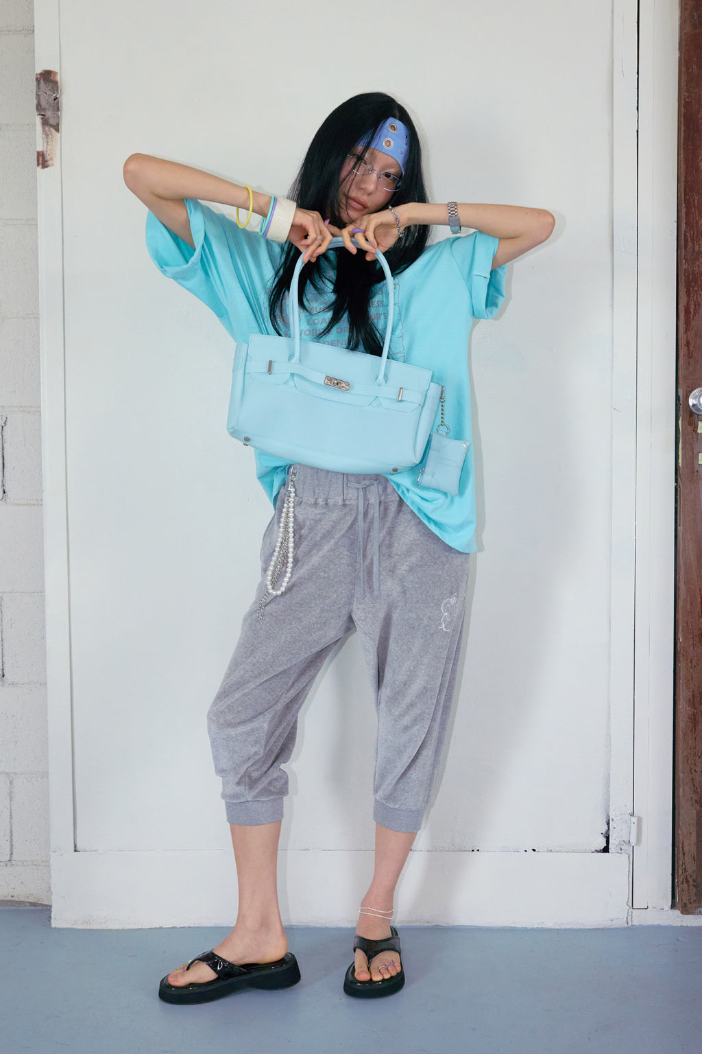 Deinet - Rose Typo Capri Jogger Pants (Melange Grey) product image 5 | TRAB K-Fashion Australia
