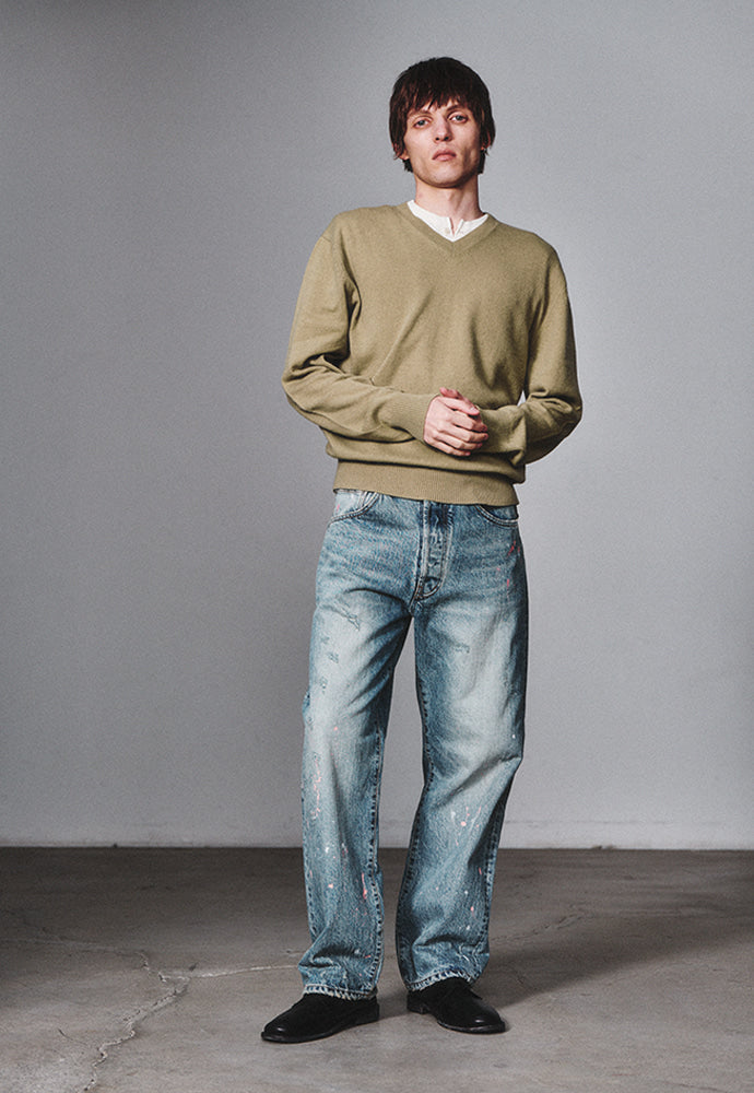 Art if acts - Painted Regular 5P Denim Pants (Used Light Blue) product image 5 | TRAB K-Fashion Australia