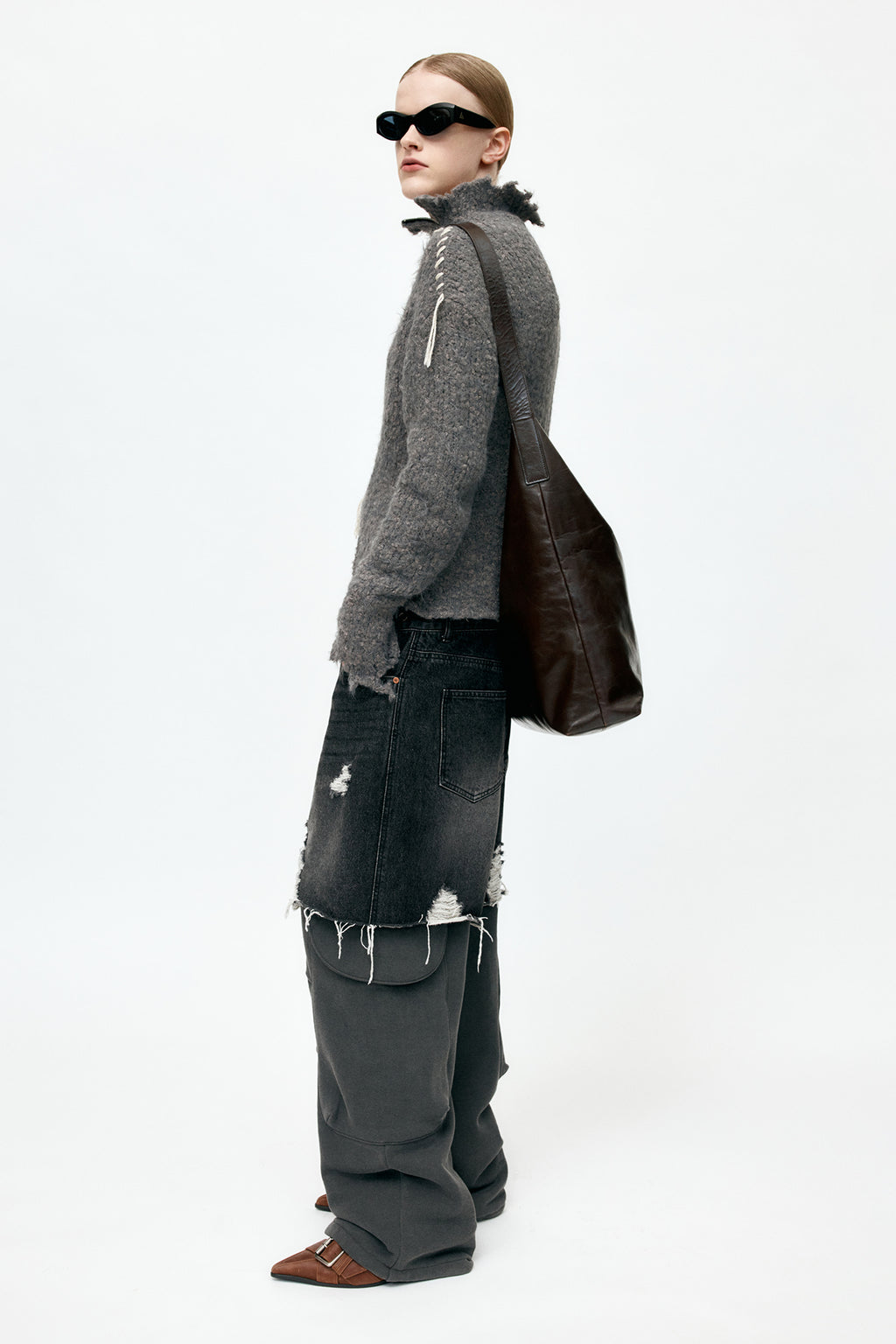 Andersson Bell - Unisex Rugged Denim-Inset Sweatpants (Black) product image 9 | TRAB K-Fashion Australia