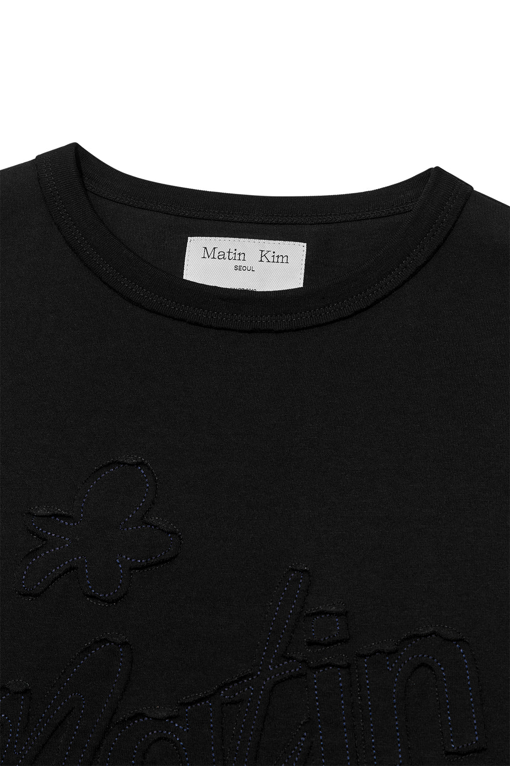 Matin Kim - Flower Applique Logo Top (Black) product image 3 | TRAB K-Fashion Australia