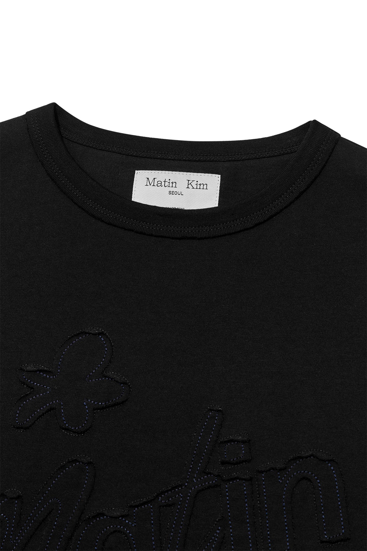 Matin Kim - Flower Applique Logo Top (Black) product image 3 | TRAB K-Fashion Australia