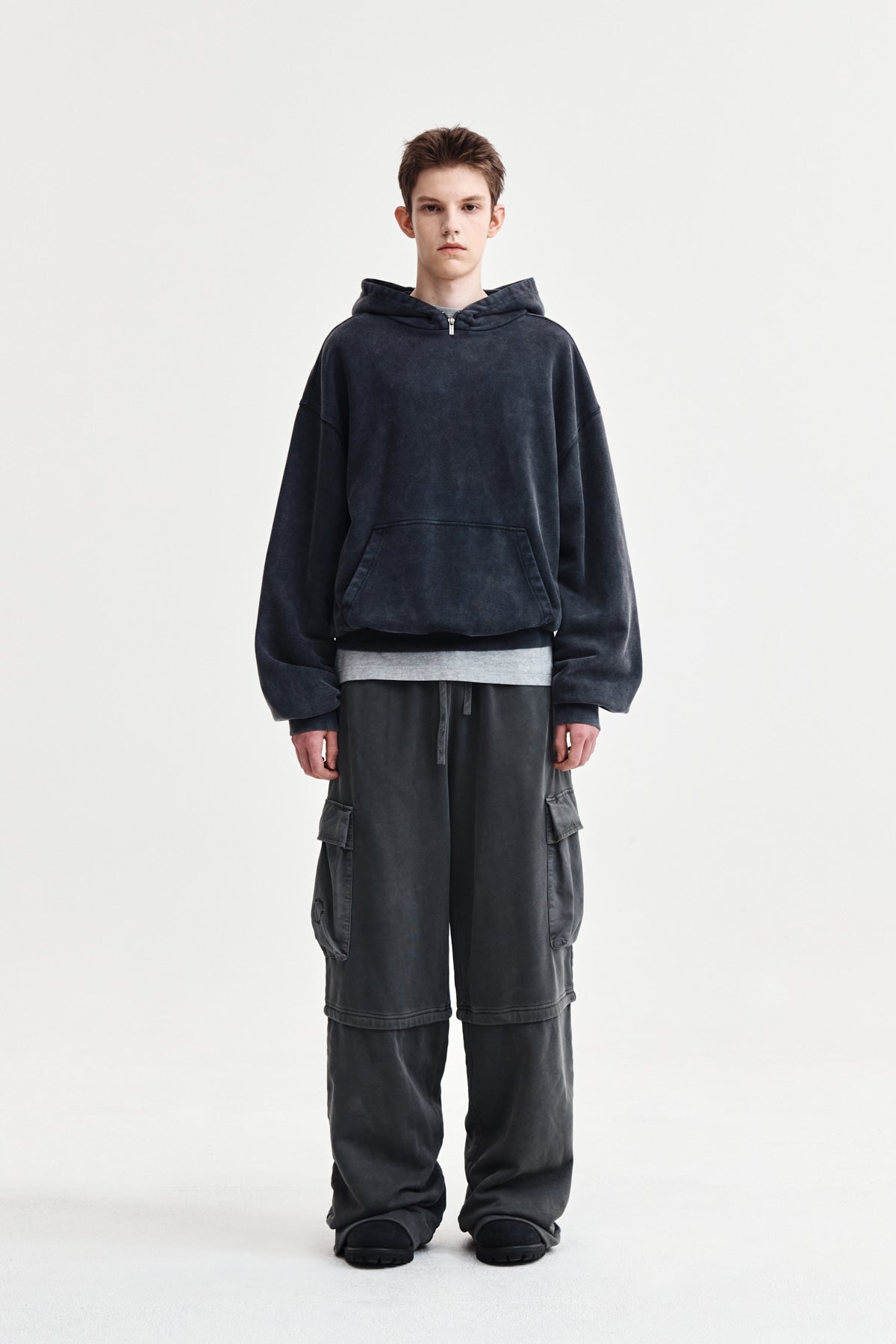 Matin Kim - [Pre-Order – Ships November 5] Pigment Dyed Cargo Pants (Charcoal) product image 11 | TRAB K-Fashion Australia