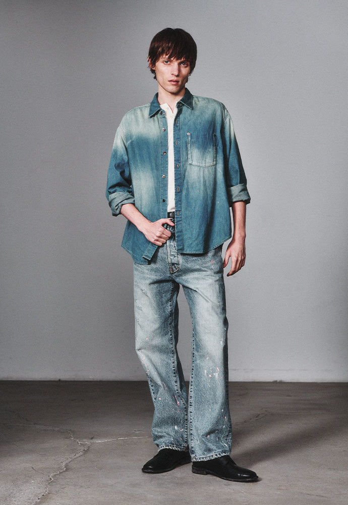 Art if acts - Vintage Denim Shirt (Light Blue) product image 4 | TRAB K-Fashion Australia