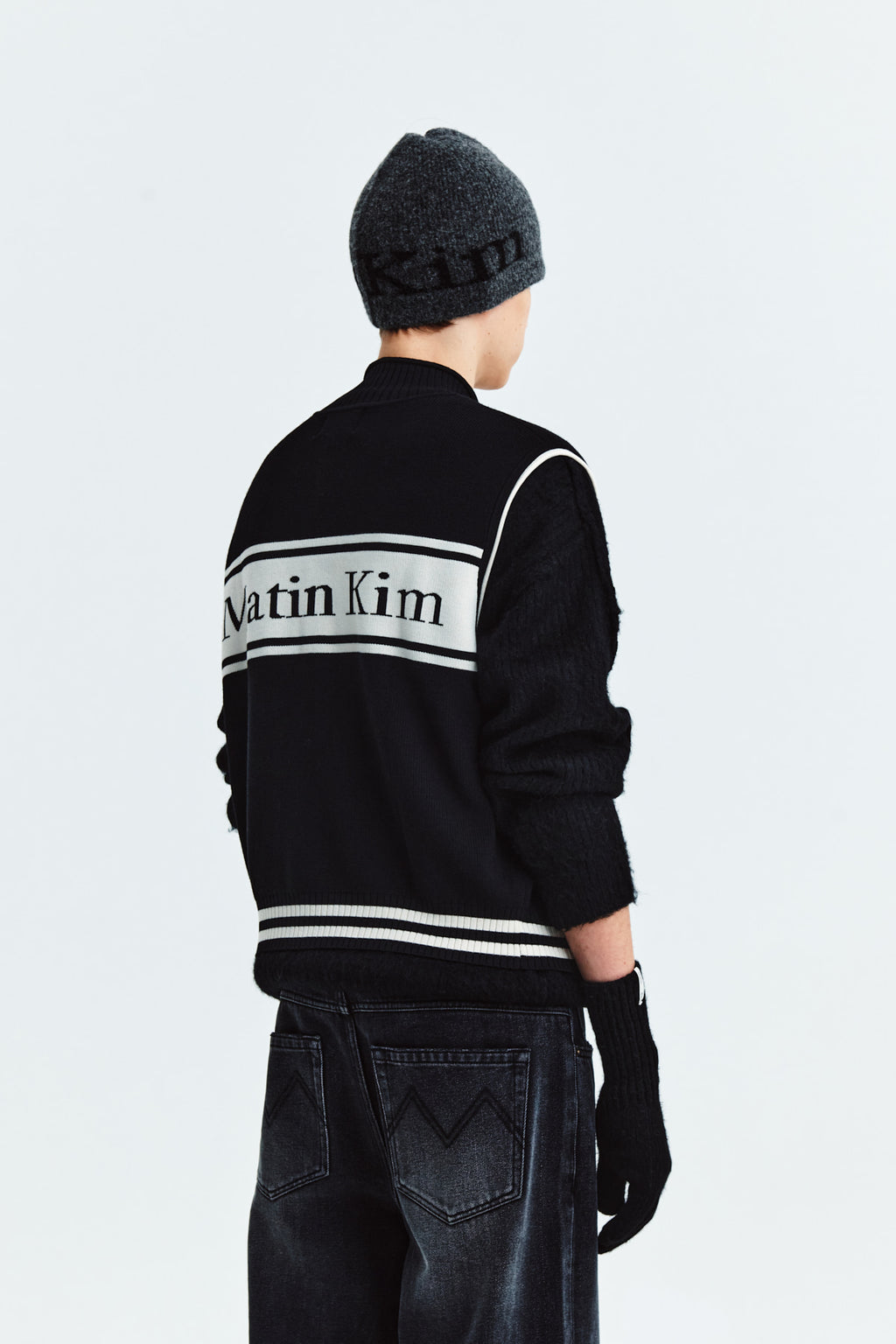 Matin Kim - Spell Point Stripe Knit Vest (Black) product image 18 | TRAB K-Fashion Australia