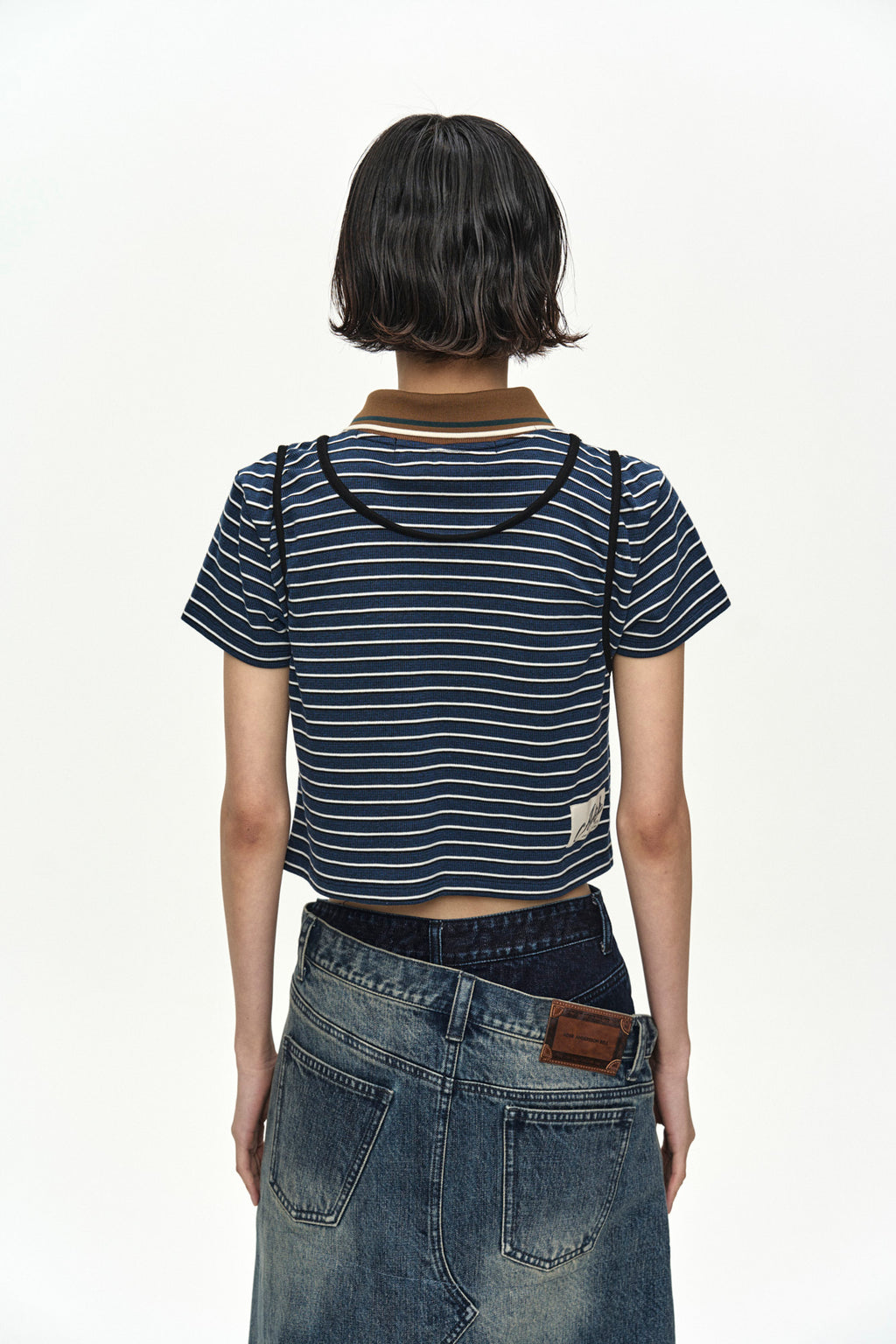 Andersson Bell - Pleats Combo Flipped Denim Skirt (Blue) product image 10 | TRAB K-Fashion Australia
