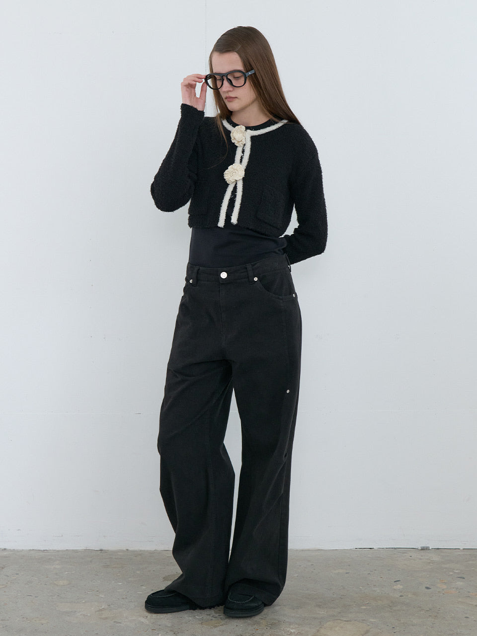 Kijun - Crochet Knit Jacket (Black) product image 6 | TRAB K-Fashion Australia