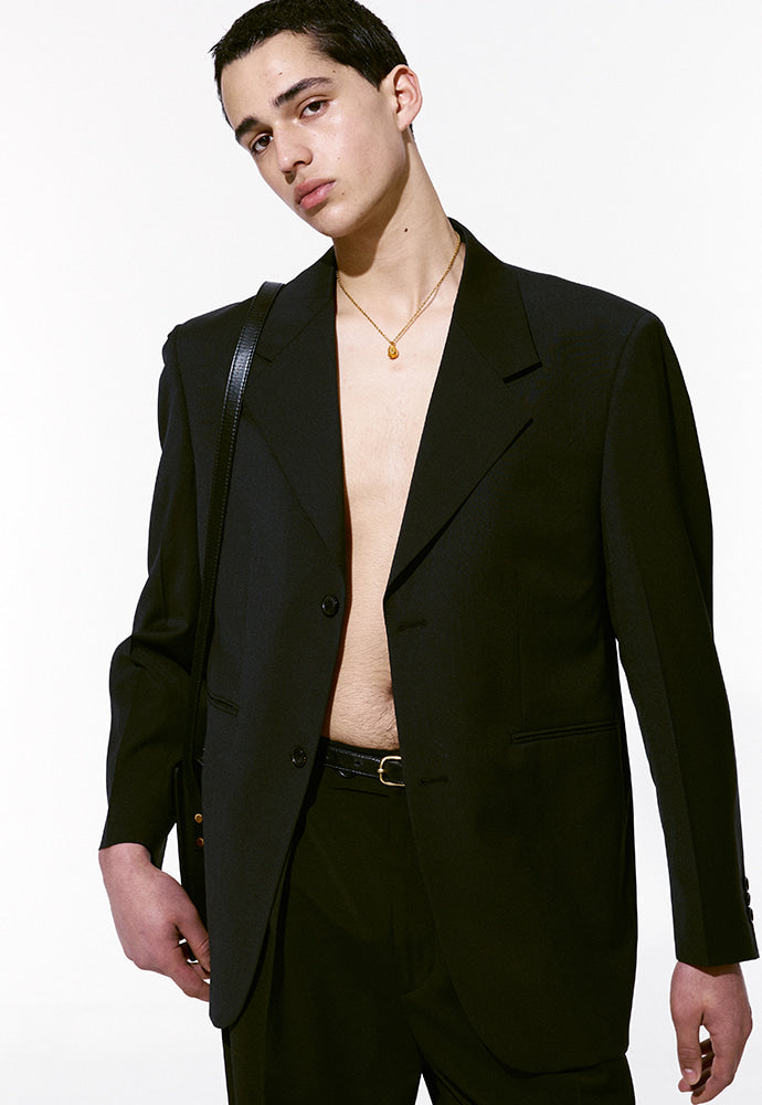 Tonywack - Tropical Wool Relaxed Tailored Jacket (Summer Exclusive) (Black) product image 4 | TRAB K-Fashion Australia