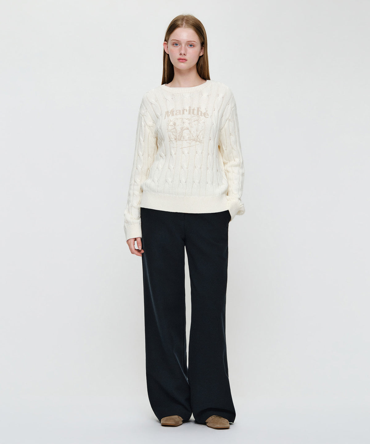 Marithe & Francois Girbaud - Wool-like Slacks (Charcoal) product image 2 | TRAB K-Fashion Australia