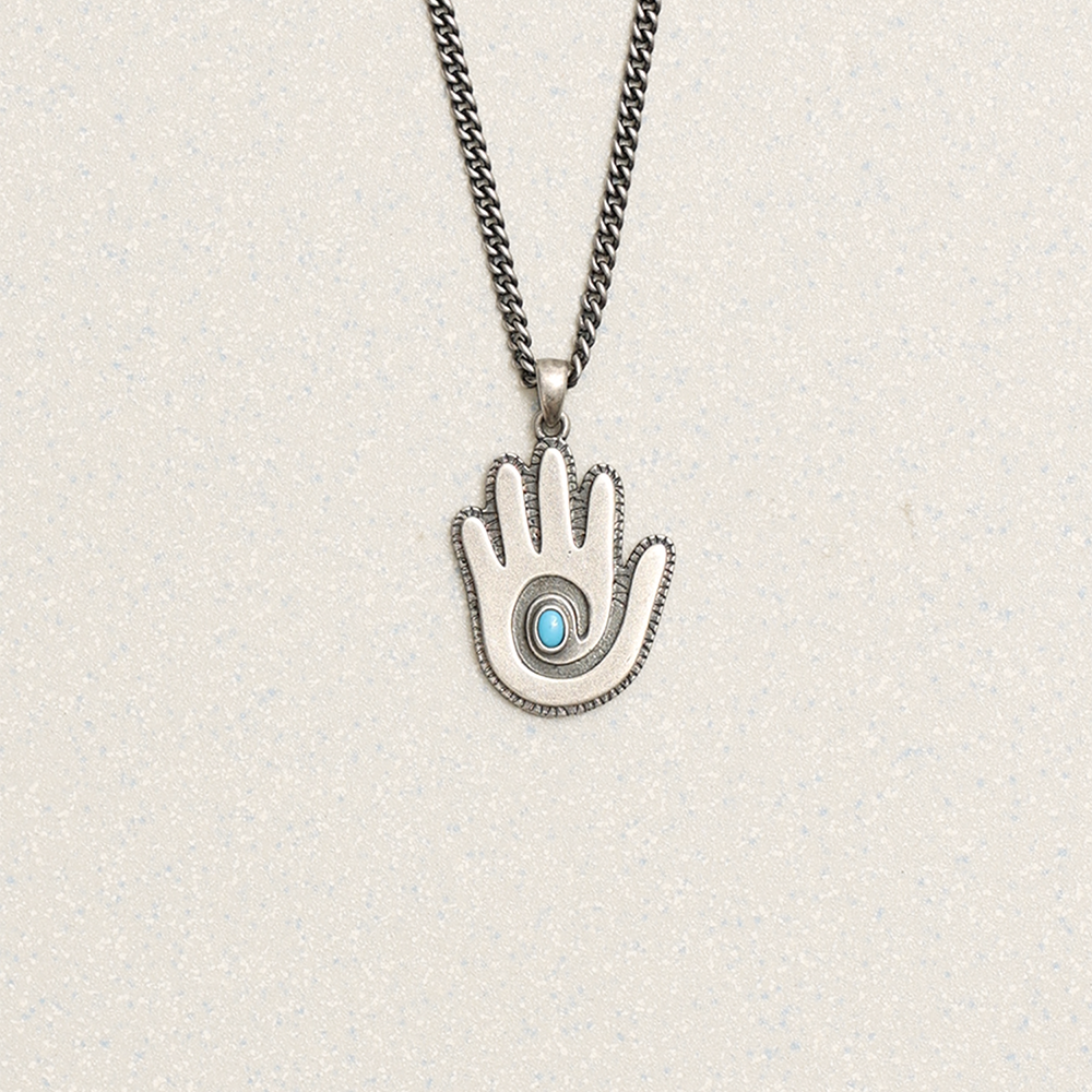 Towtow Archive - Open Hand Spiral Necklace Silver Burnish (OC) product image 1 | TRAB K-Fashion Australia