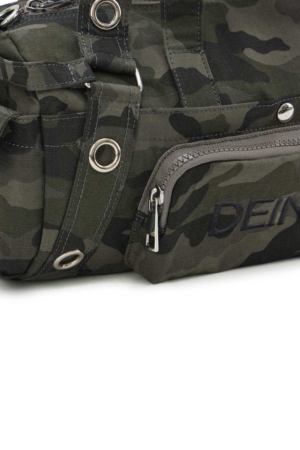 Deinet - Eyelet Camouflage Mini Duffle Bag (Charcoal) product image 8 | TRAB K-Fashion Australia