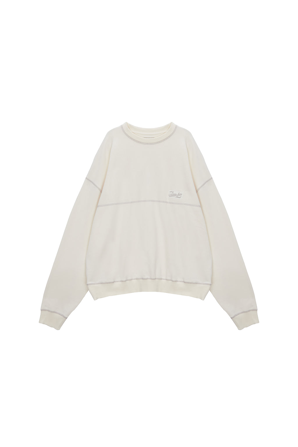 Matin Kim - Stitch Label Sweatshirt (Khaki) product image 7 | TRAB K-Fashion Australia