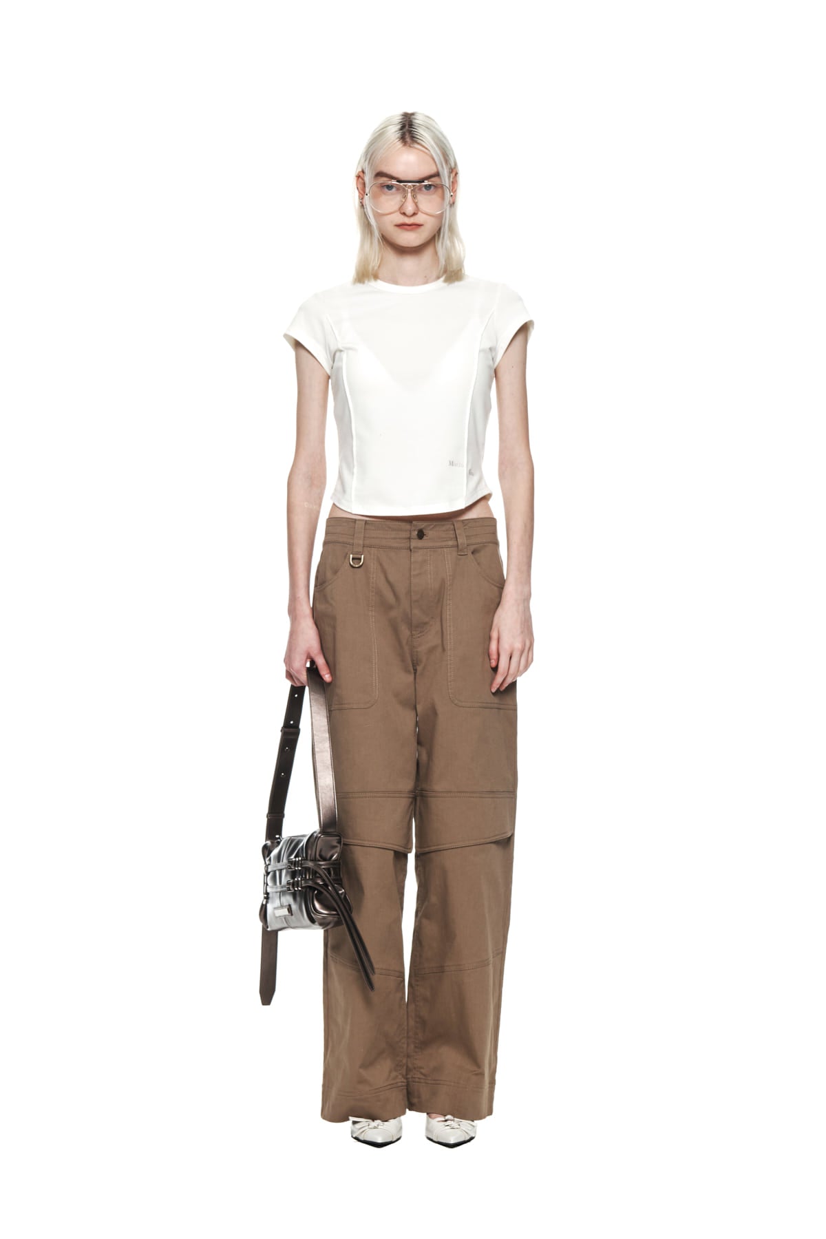 Matin Kim - Knee Big Pocket Cotton Pants (Khaki Brown) product image 5 | TRAB K-Fashion Australia