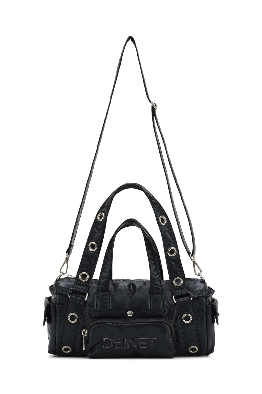 Deinet - Eyelet Glossy Mini Duffle Bag (Black) product image 9 | TRAB K-Fashion Australia