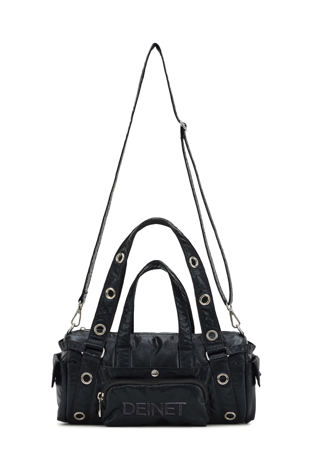 Deinet - Eyelet Glossy Mini Duffle Bag (Black) product image 9 | TRAB K-Fashion Australia