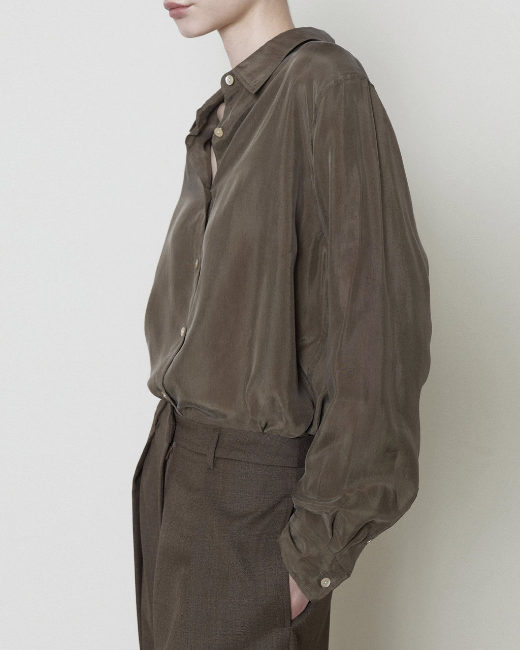 Brownyard - Cupro Shirt (Dark Brown) product image 3 | TRAB K-Fashion Australia