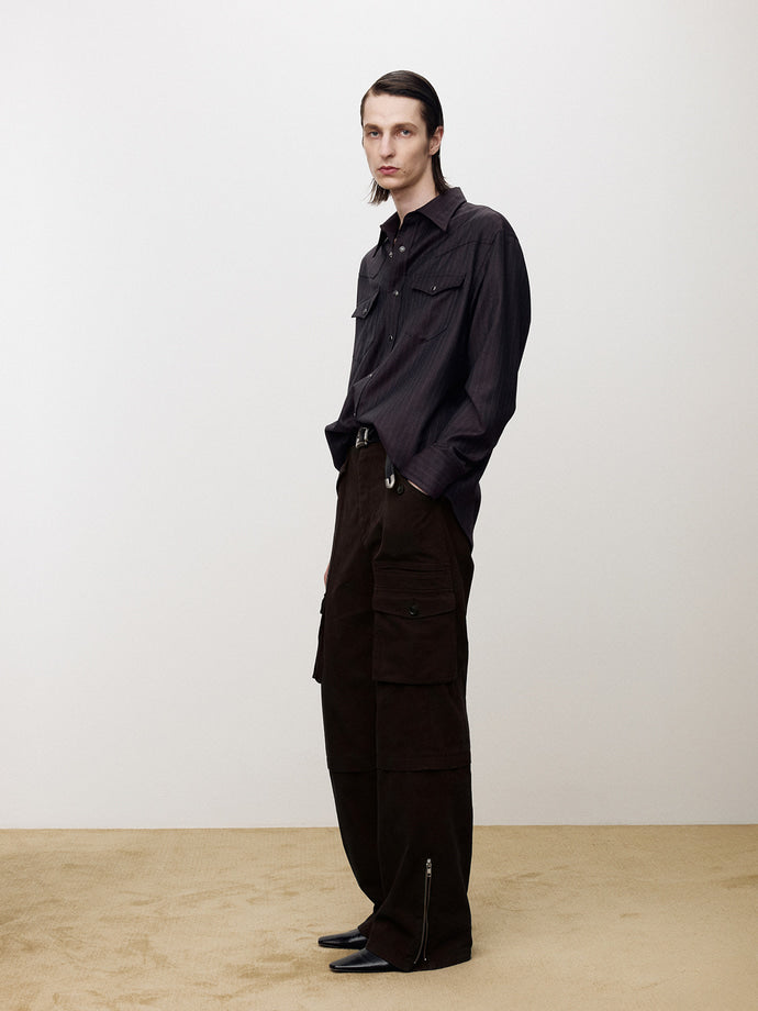 Tonywack - Garment-Washed Utility Cargo Pants (Faded Brown) product image 2 | TRAB K-Fashion Australia