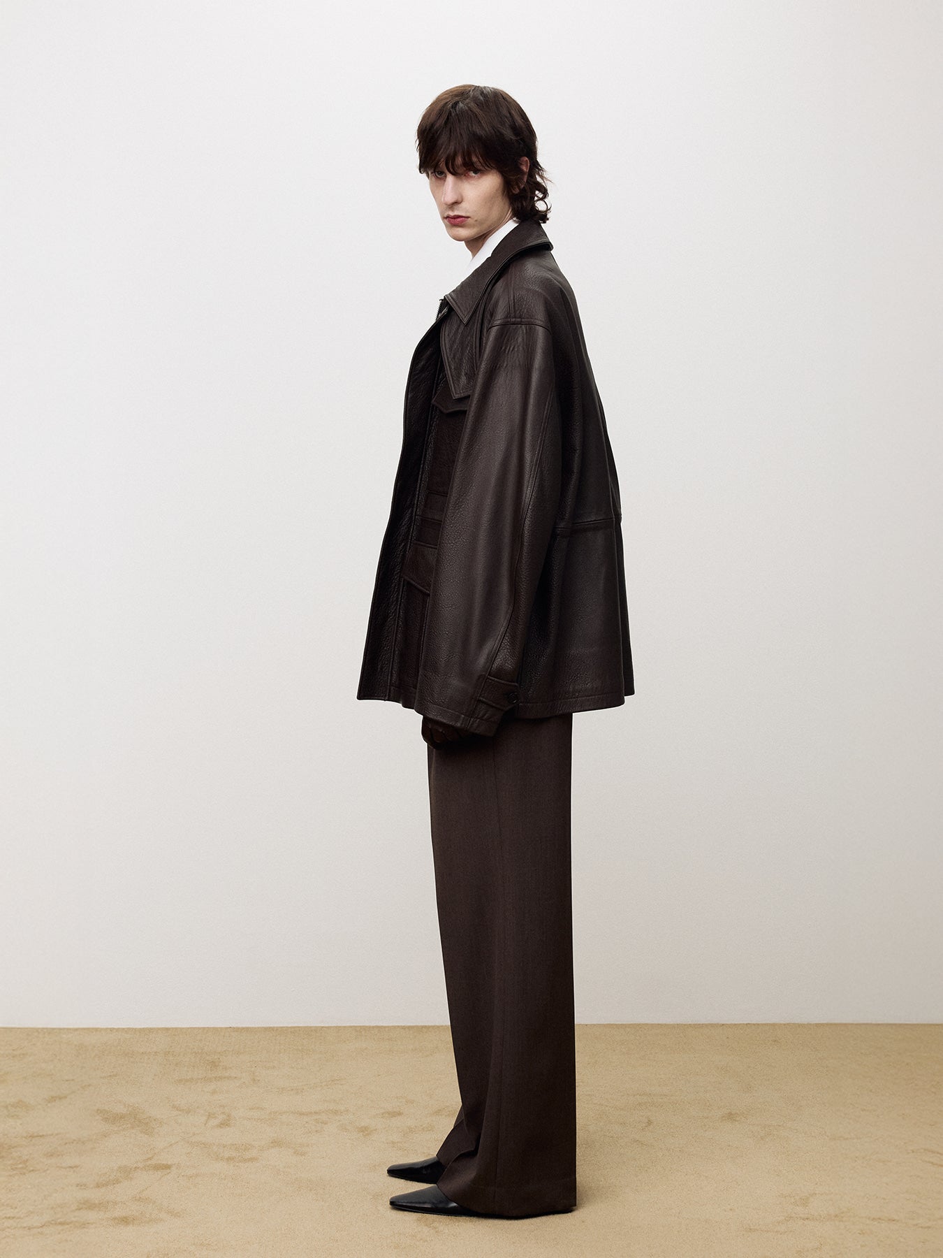 Tonywack - Lamb Leather Cargo Jacket (Dark Brown) product image 4 | TRAB K-Fashion Australia