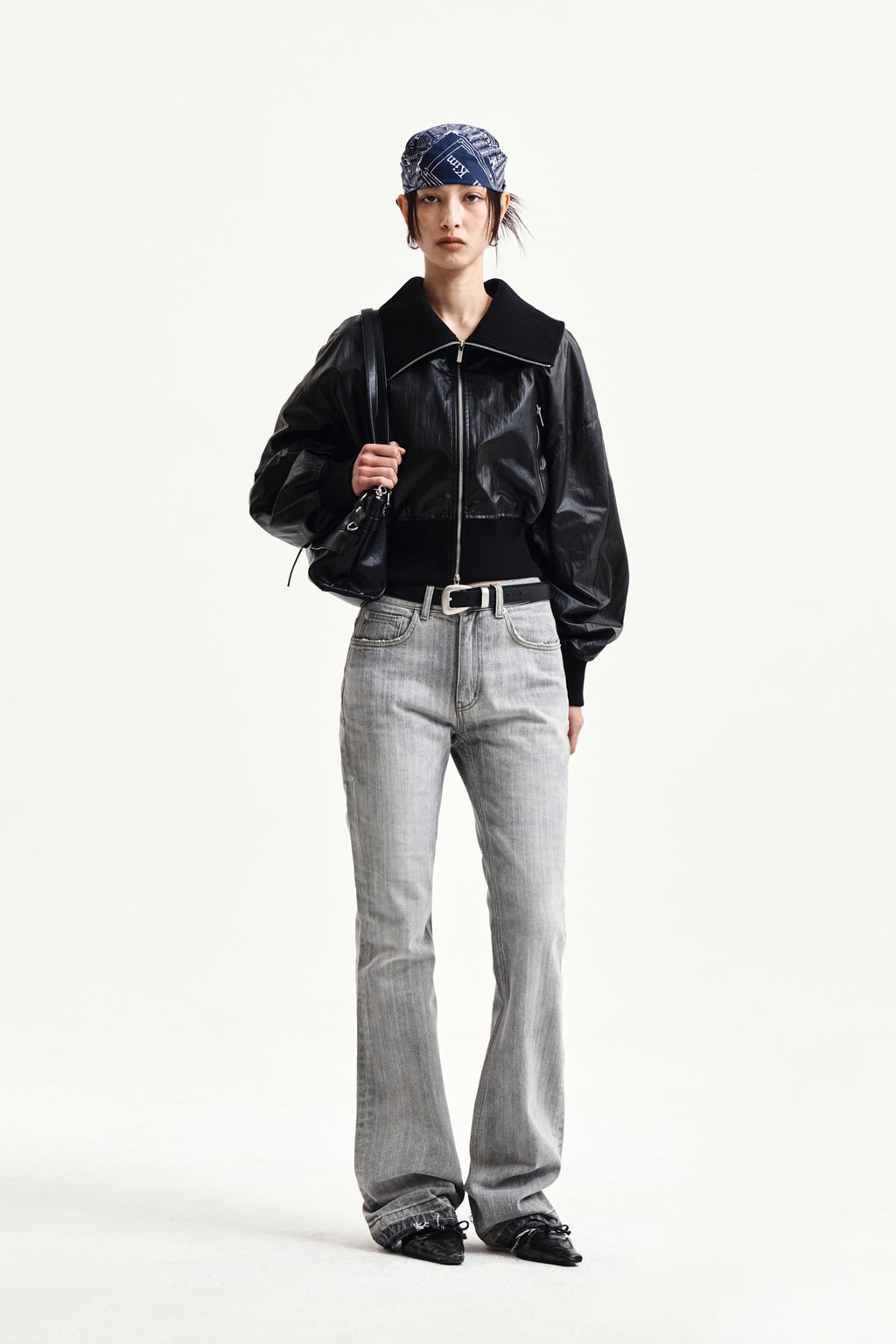Matin Kim - Washed Point Boots Cut Denim Pants (Grey) product image 8 | TRAB K-Fashion Australia