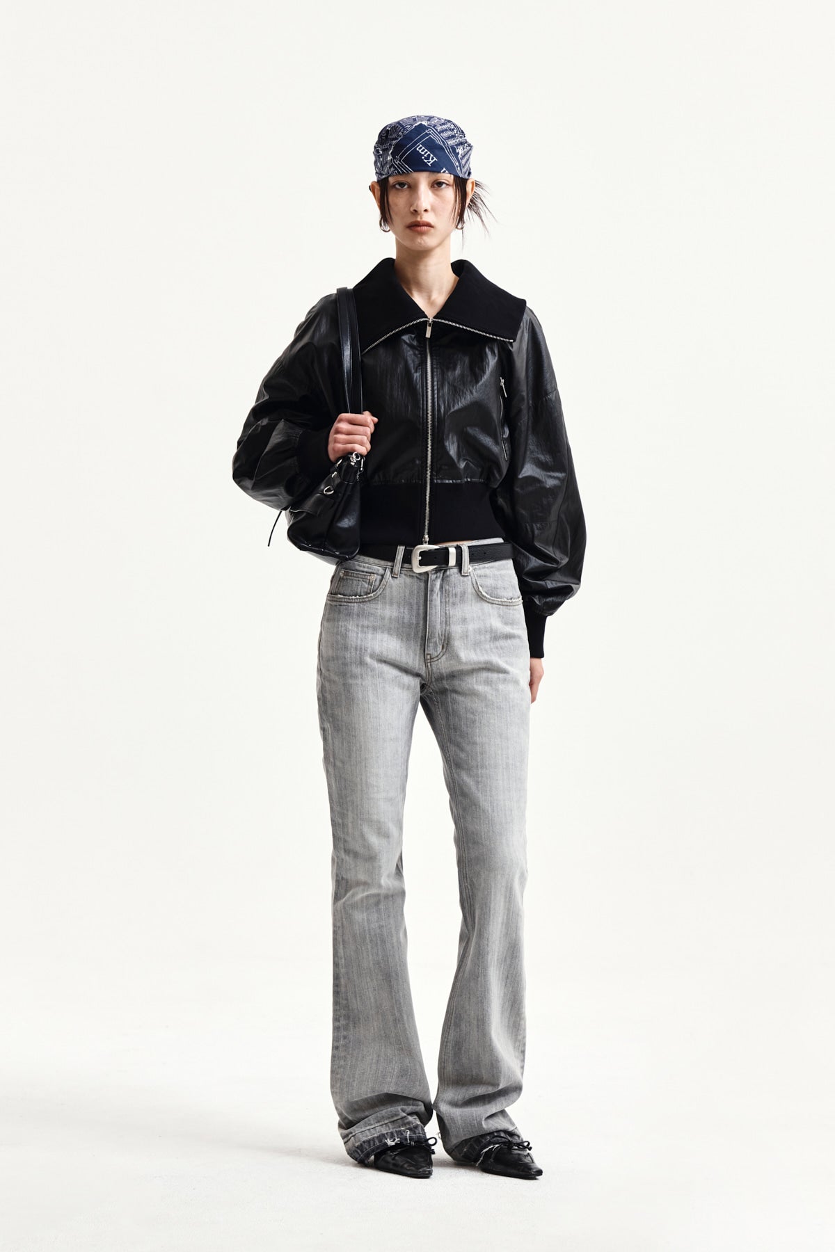 Matin Kim - Washed Point Boots Cut Denim Pants (Grey) product image 8 | TRAB K-Fashion Australia