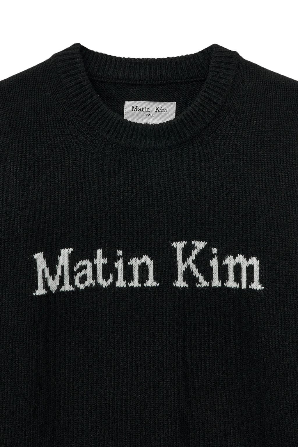 Matin Kim - Color Trim Line Logo Pullover (Black) product image 3 | TRAB K-Fashion Australia