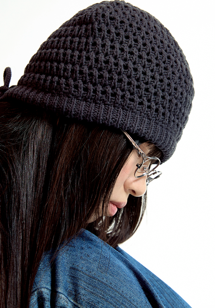 Coyseio - String Net Beanie (Charcoal) product image 2 | TRAB K-Fashion Australia