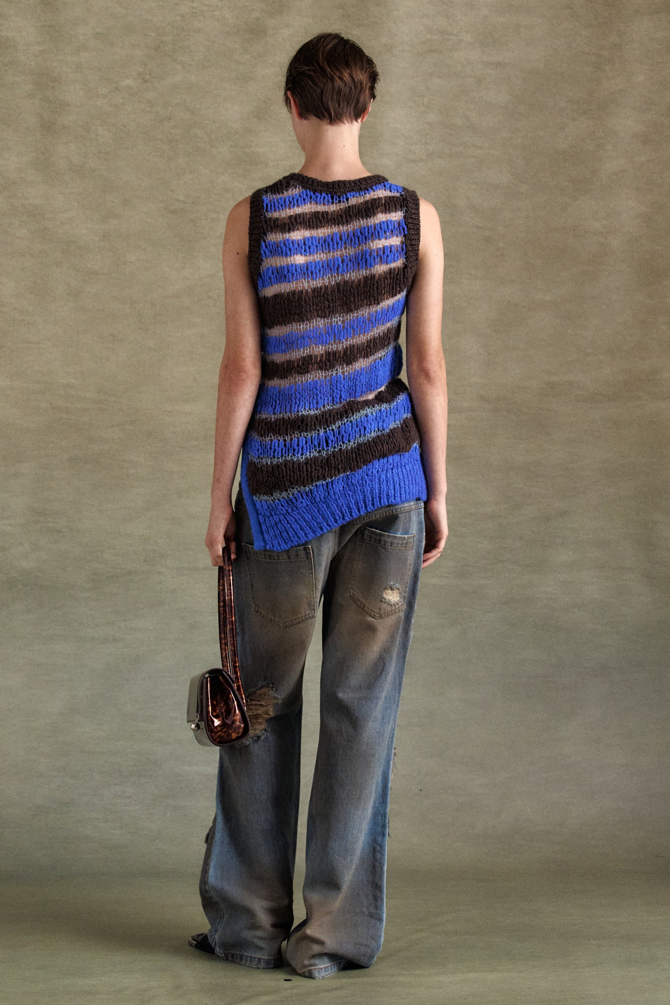 Andersson Bell - Vintage Spray Double Waist Jeans (Dusty Blue) product image 2 | TRAB K-Fashion Australia